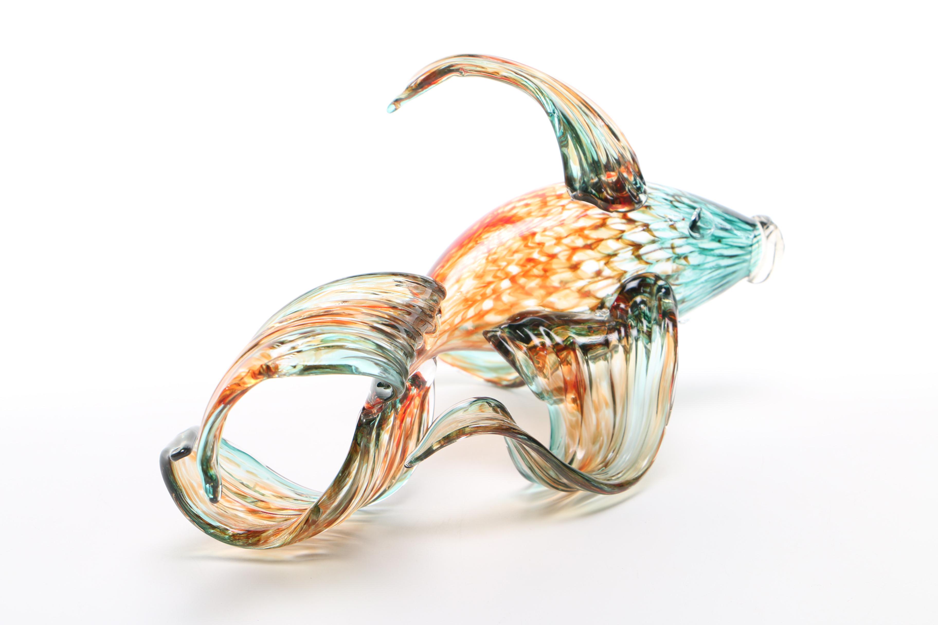 Contemporary Hand Blown Art Glass Fish