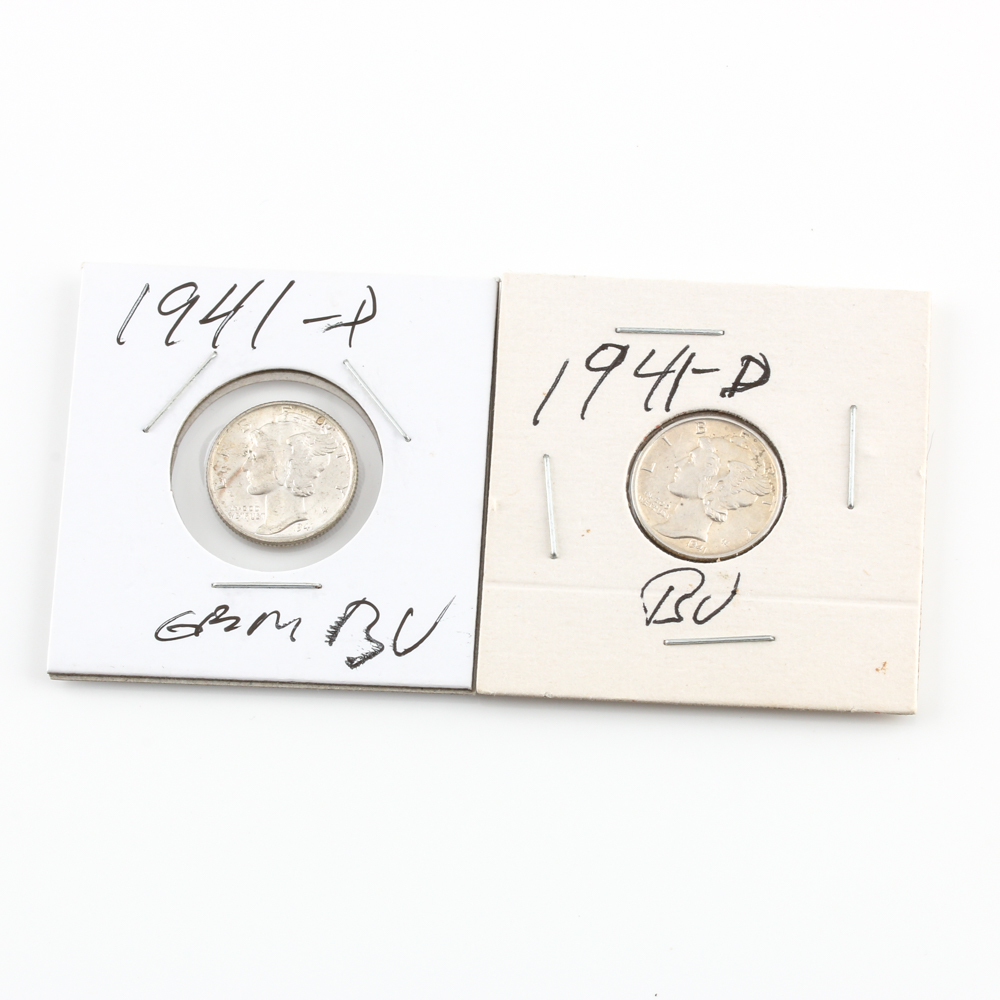 1941 and 1941-D Mercury Dime