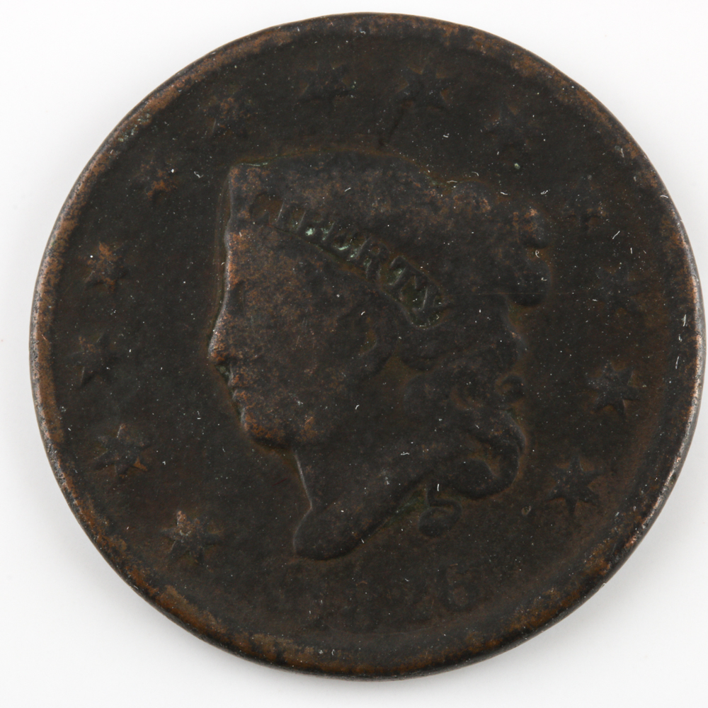 1826 Coronet Head Cent and 1850 Braided Hair Cent