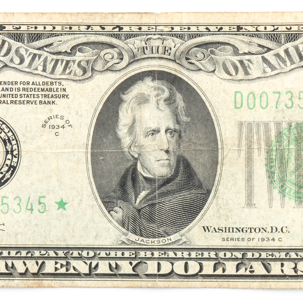 Series 1934-D $10 and 1934-C $20 Federal Reserve Star Notes