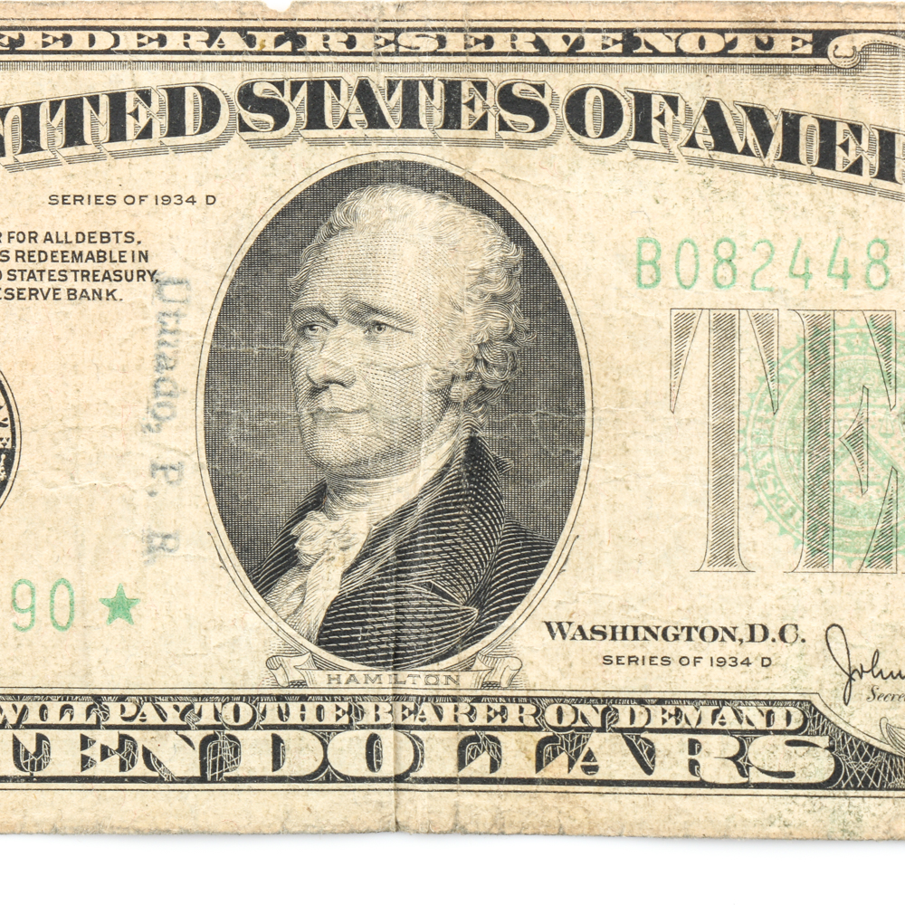 Series 1934-D $10 and 1934-C $20 Federal Reserve Star Notes