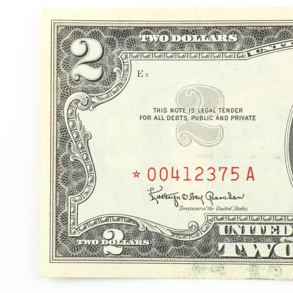 Pair of Series 1963 Red Seal Sequential $2 Star Notes