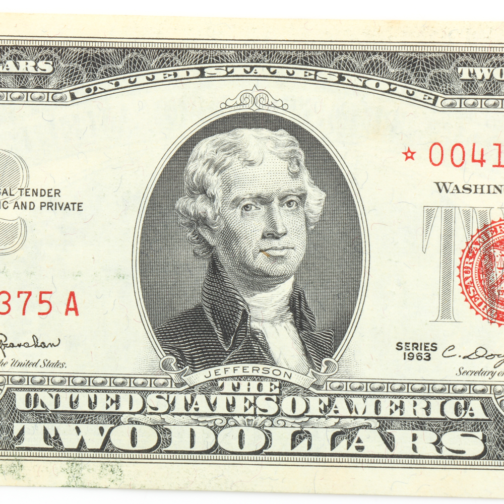 Pair of Series 1963 Red Seal Sequential $2 Star Notes