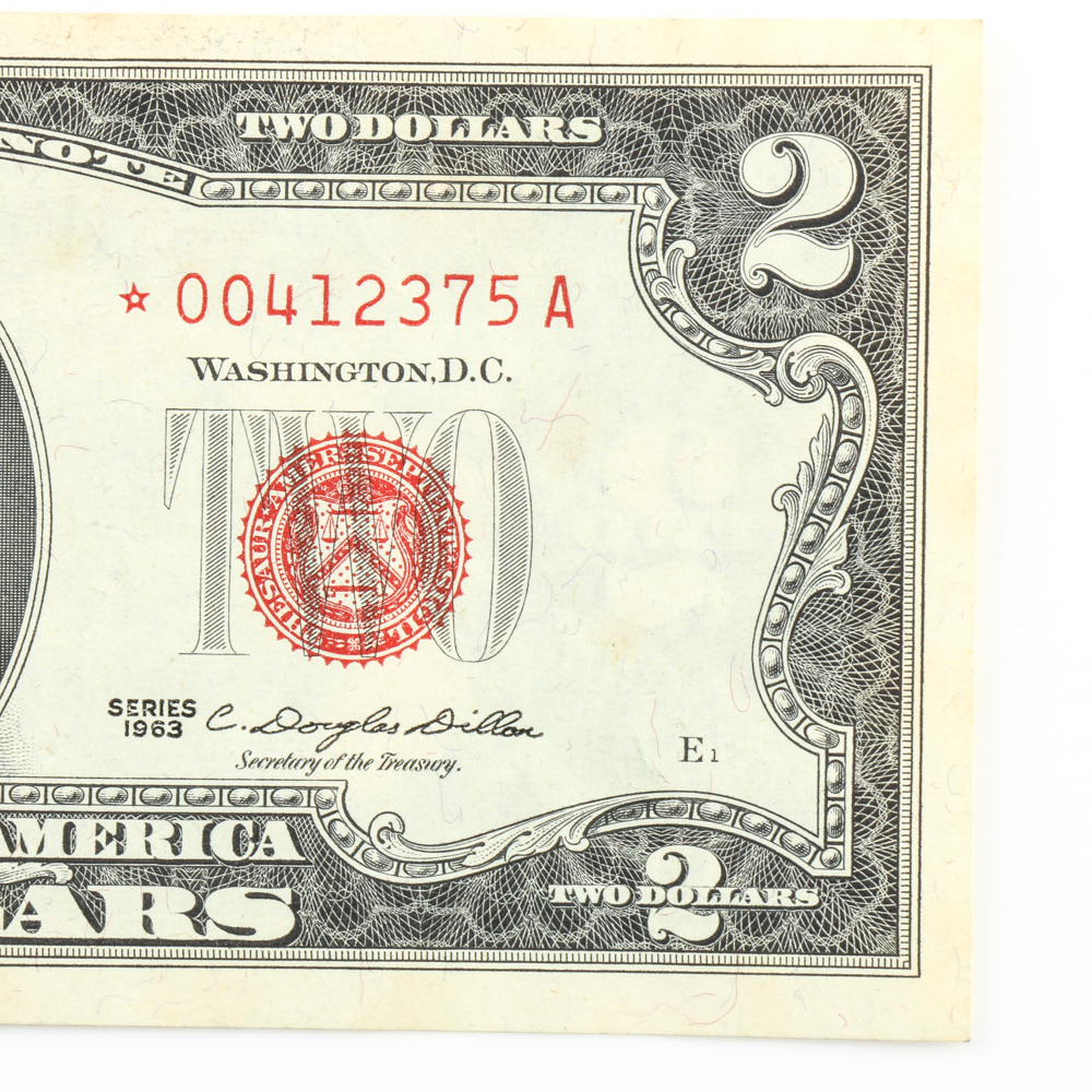 Pair of Series 1963 Red Seal Sequential $2 Star Notes