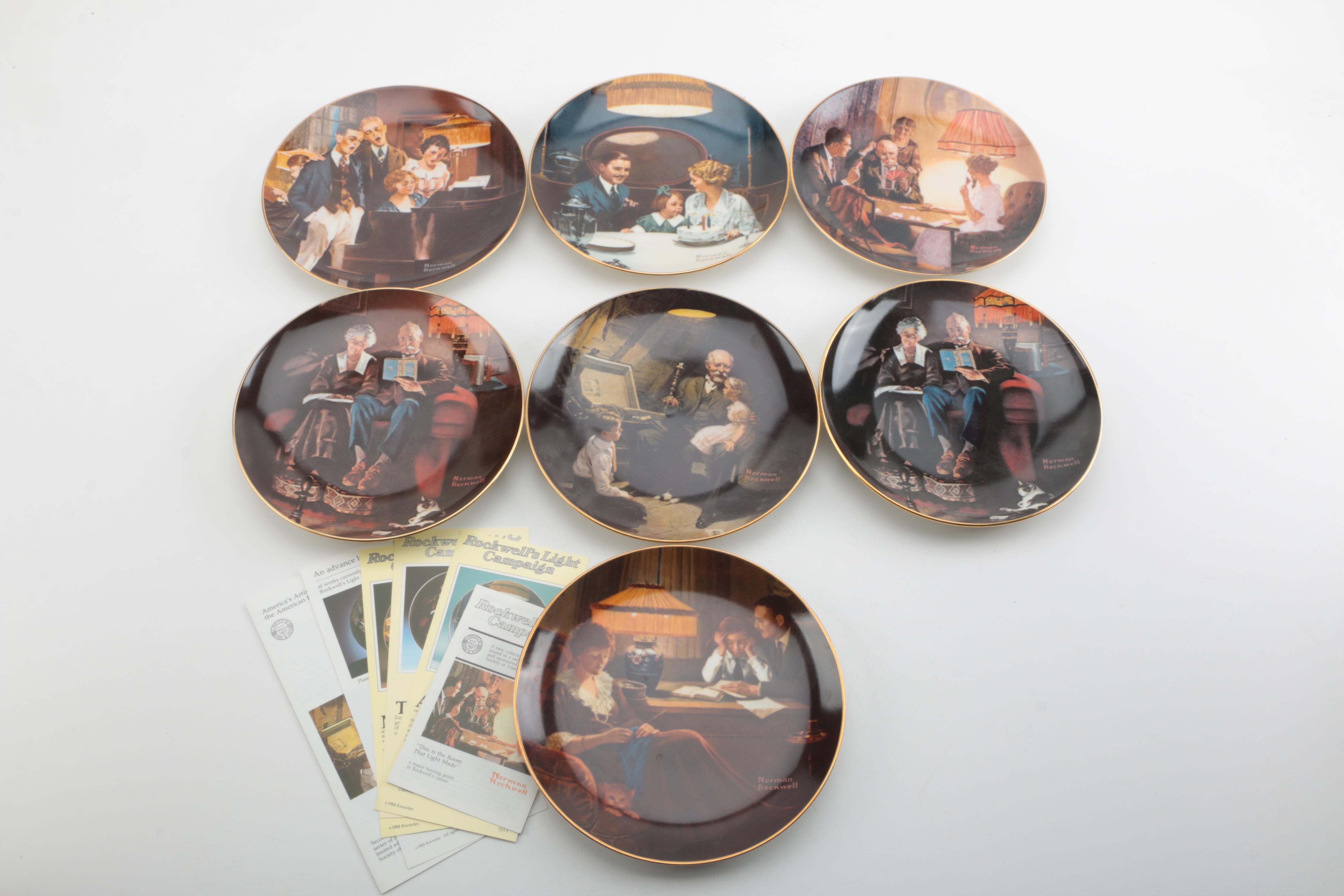Knowles Norman Rockwell's "The Light Campaign" Collector Decor Plates