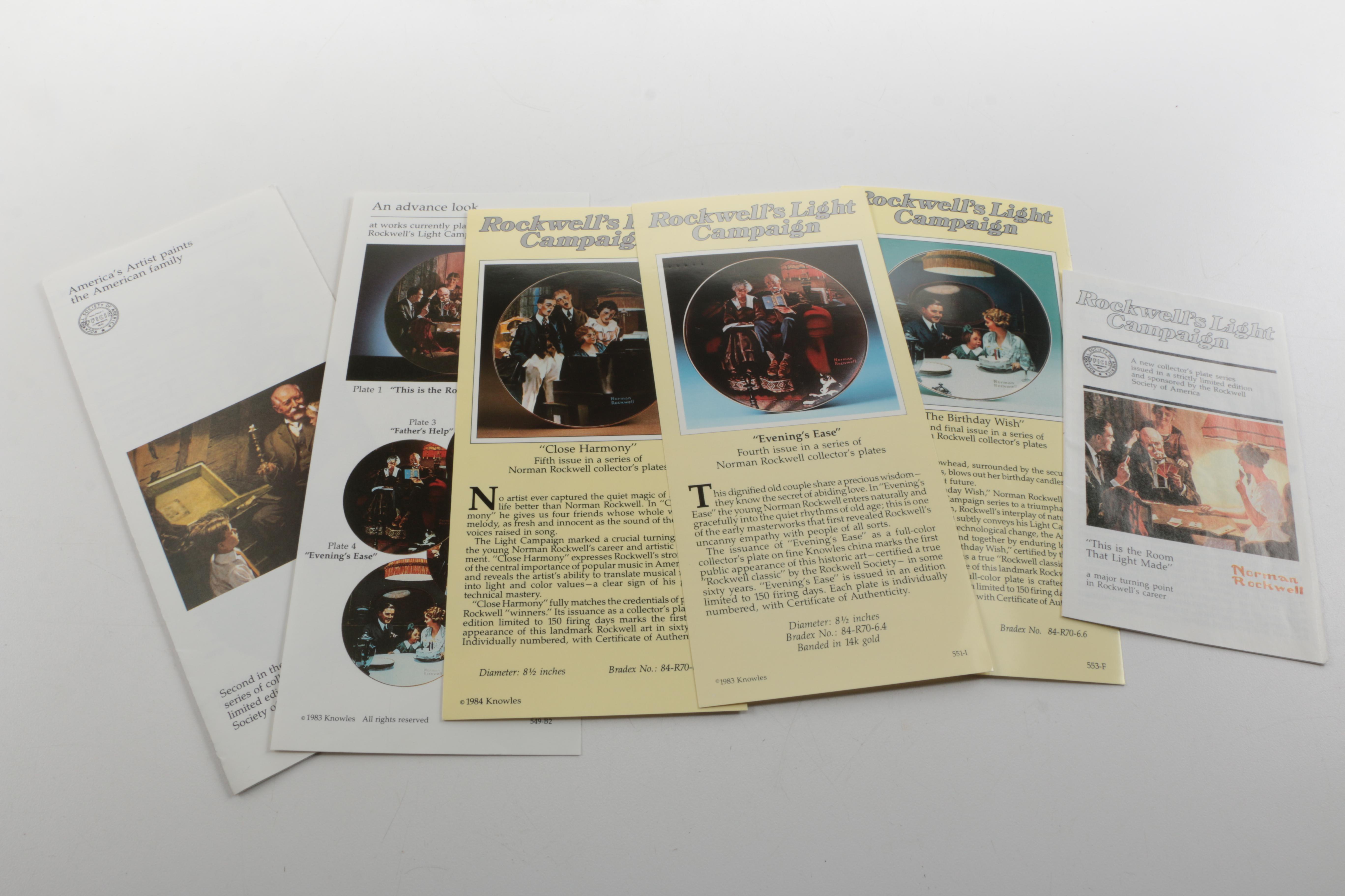 Knowles Norman Rockwell's "The Light Campaign" Collector Decor Plates