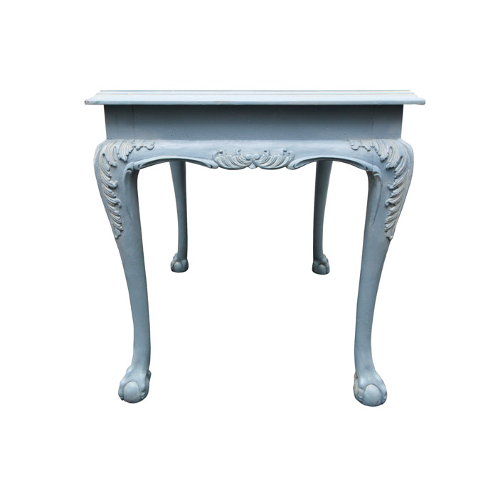 Blue and Chalk Waxed End Table