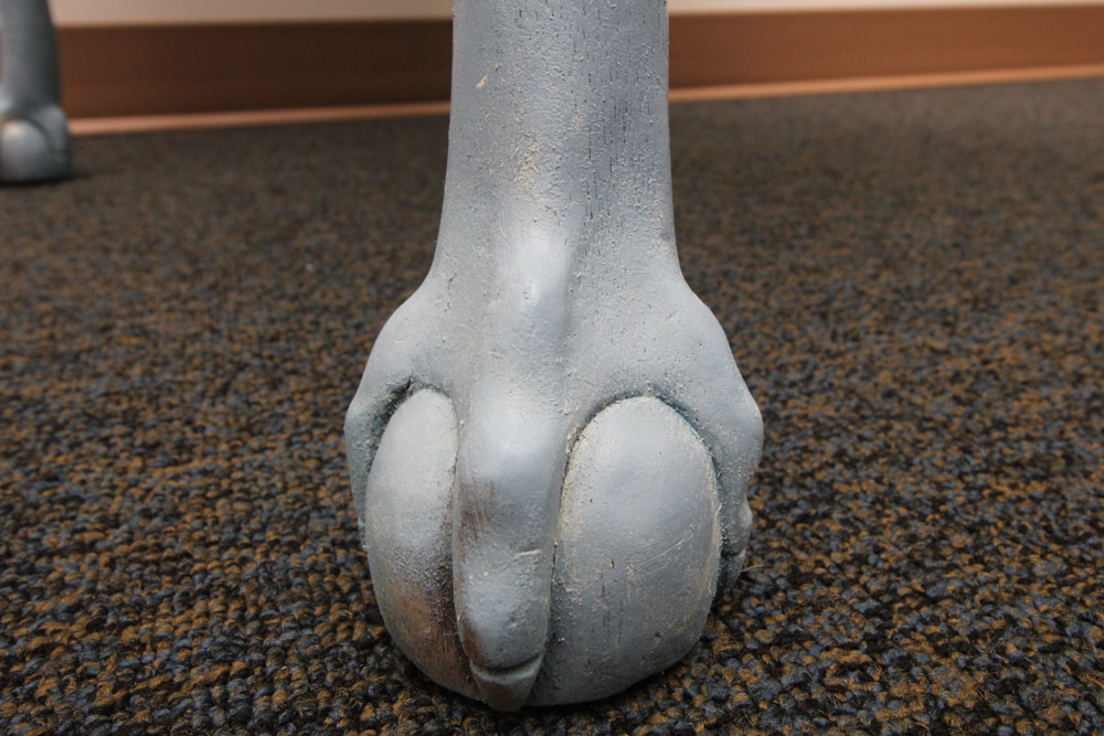 Blue and Chalk Waxed End Table