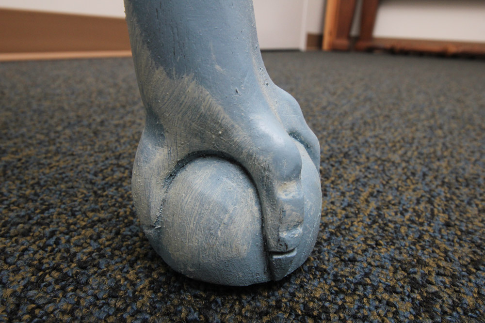 Blue and Chalk Waxed End Table