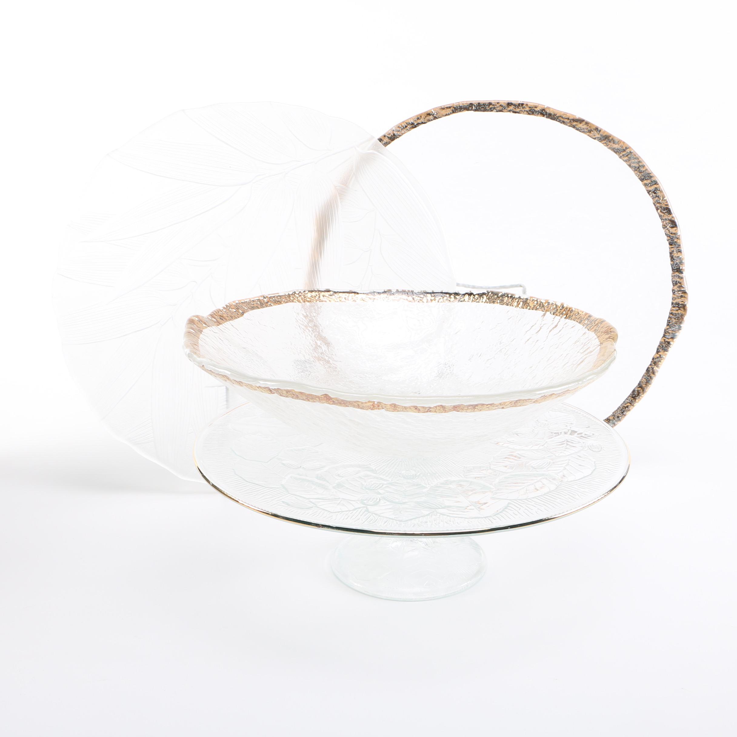 Glass Serveware With Gilding