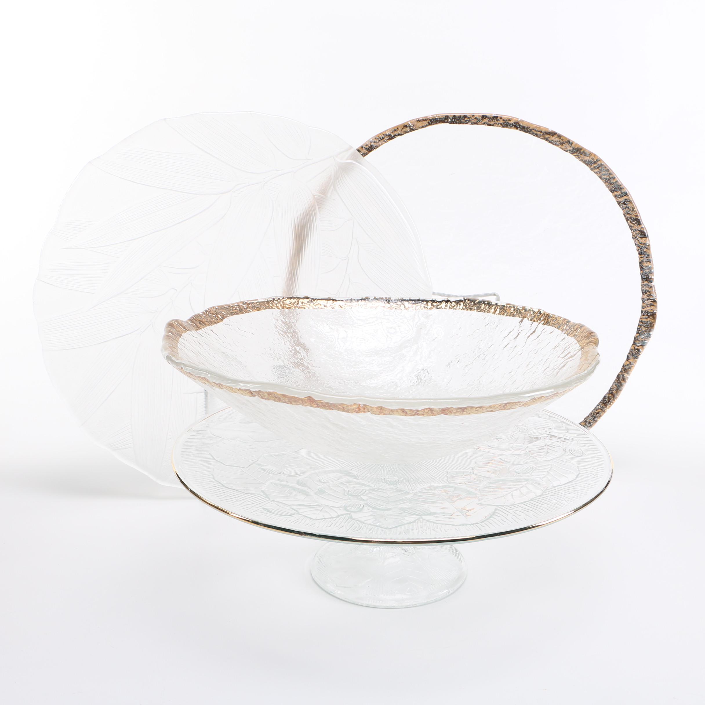 Glass Serveware With Gilding