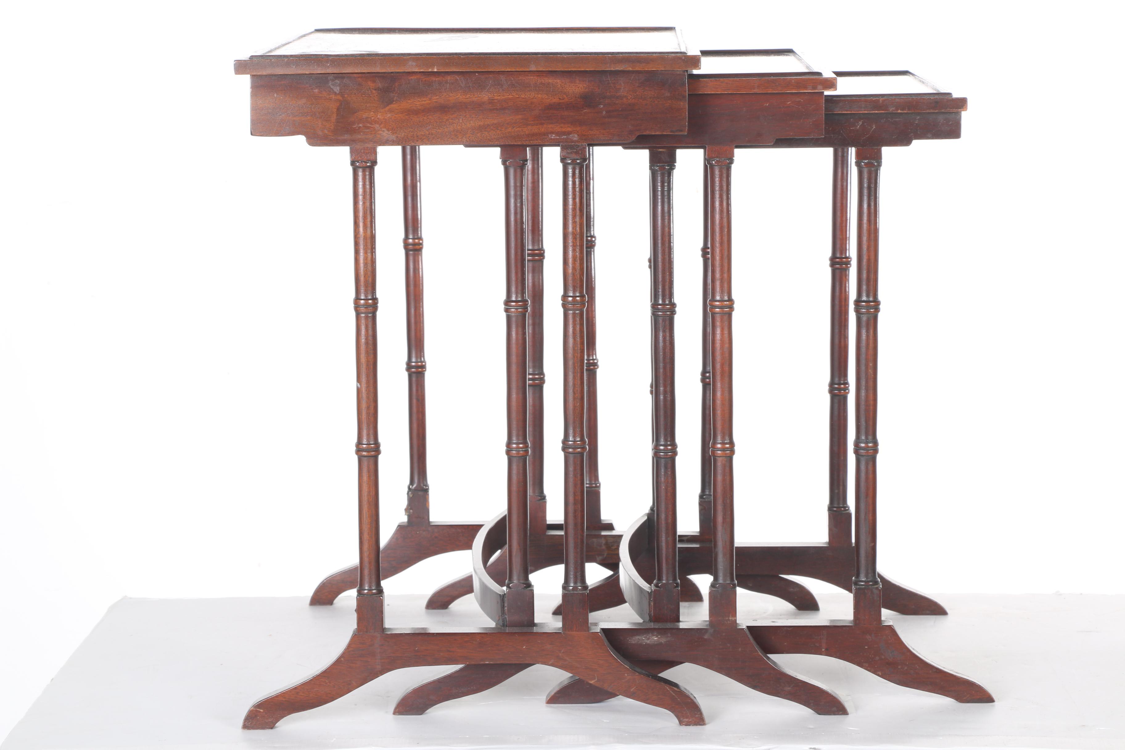 Vintage Regency Style Mahogany Nesting Tables