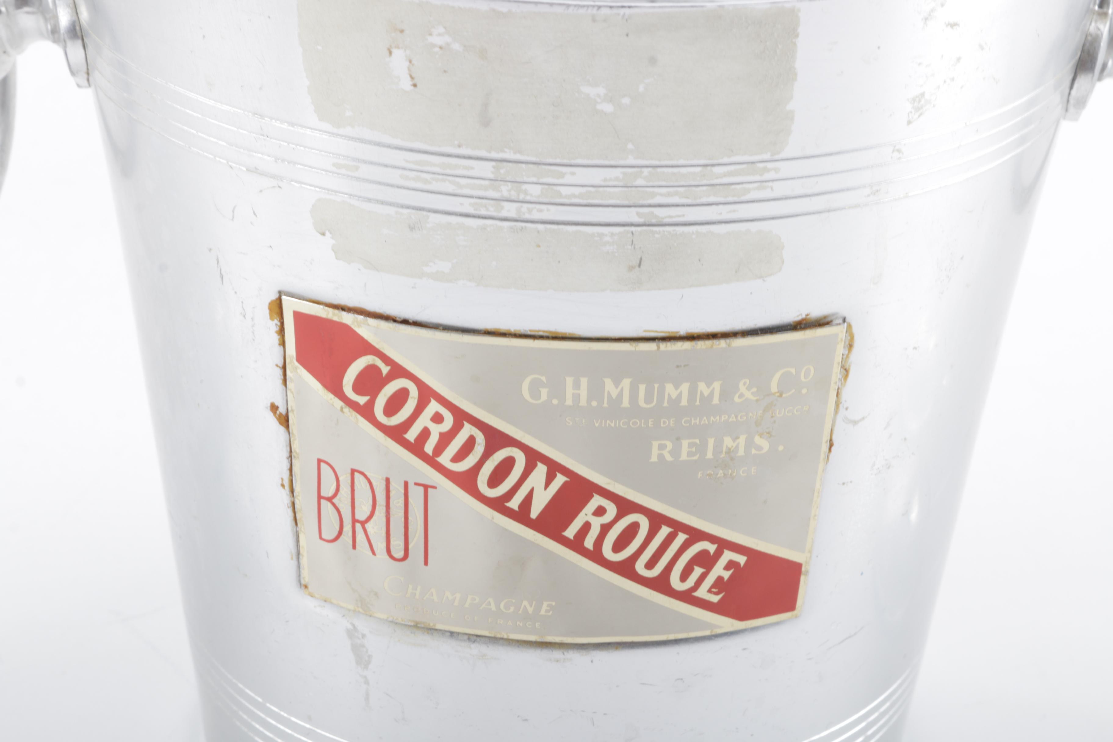 G.H. Mumm Glassware with Champagne Bucket