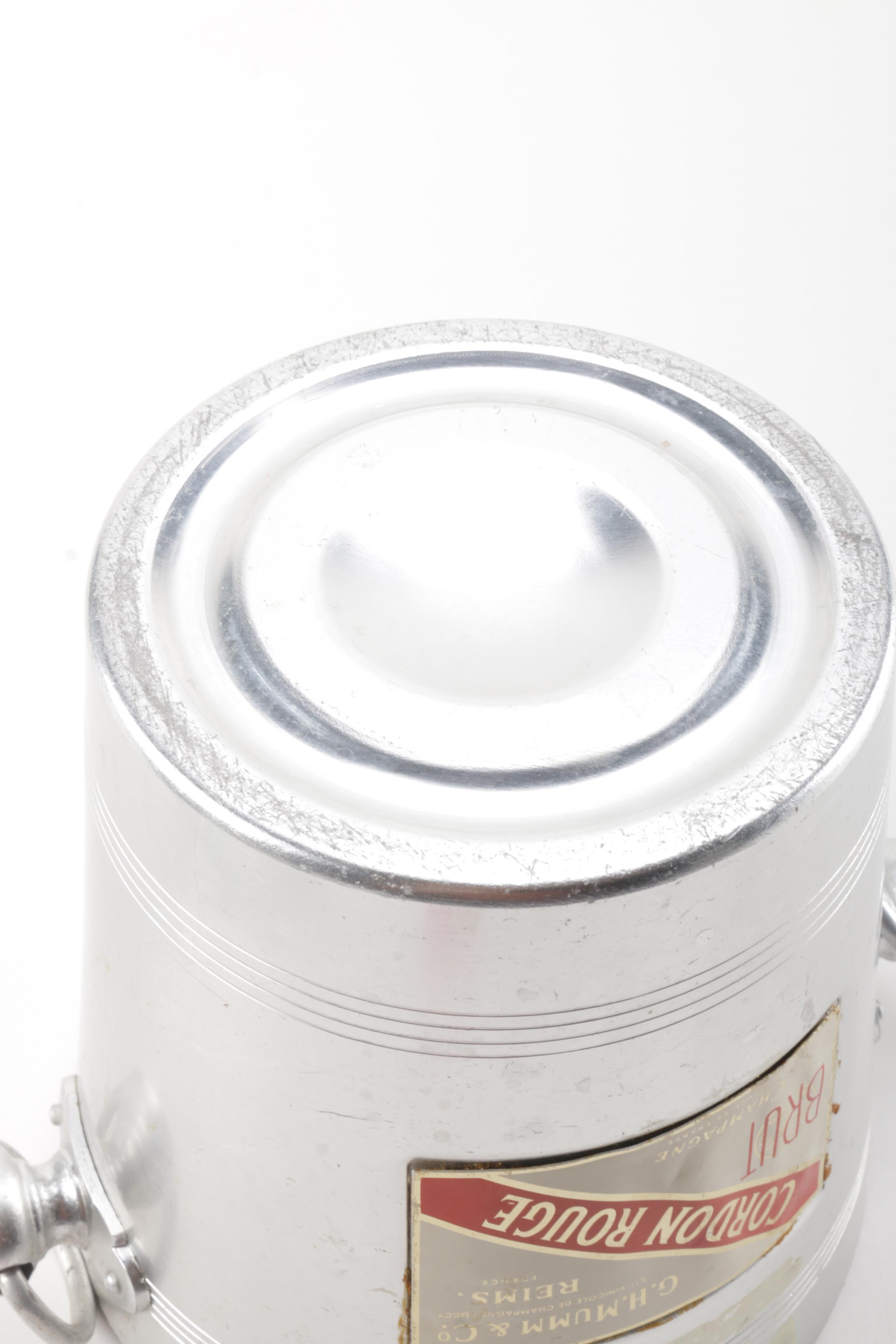 G.H. Mumm Glassware with Champagne Bucket