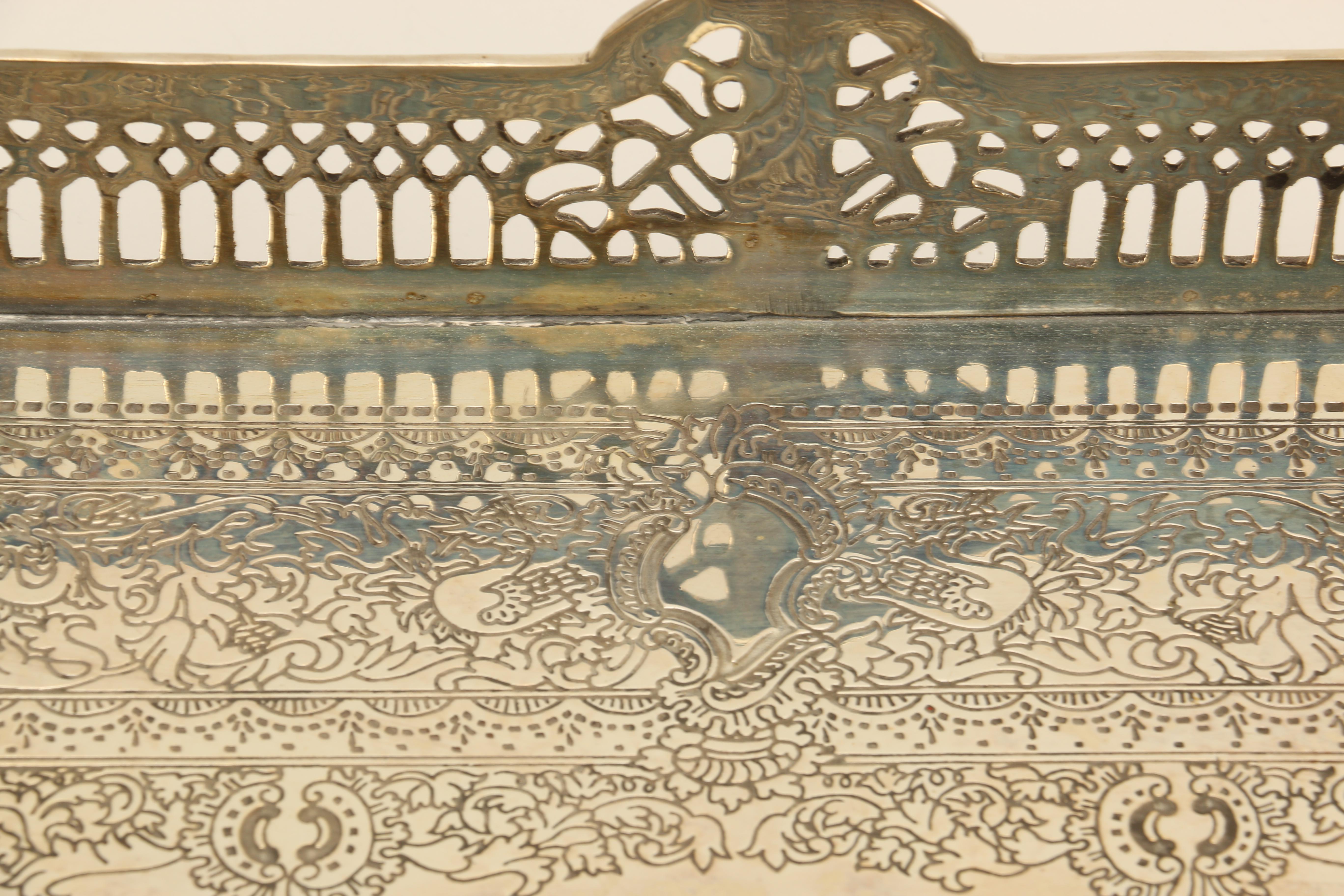 Indian Silver Plate Octagon Serving Tray