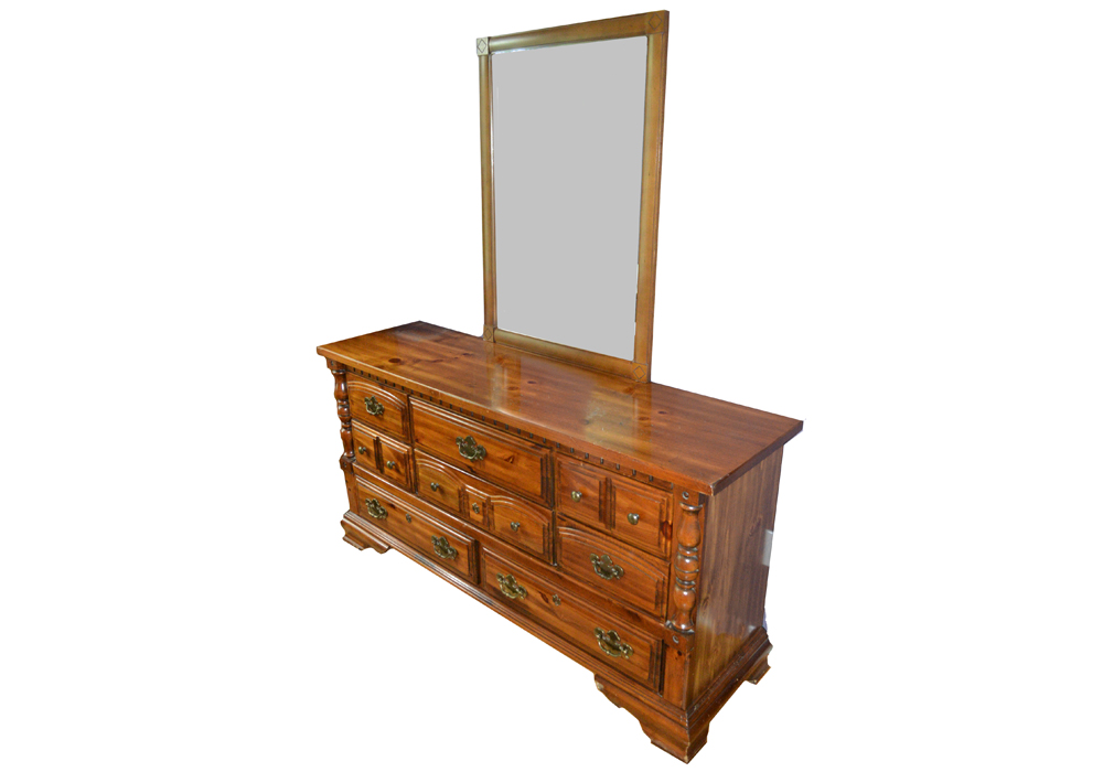 Chippendale Style Chest of Drawers with Mirror
