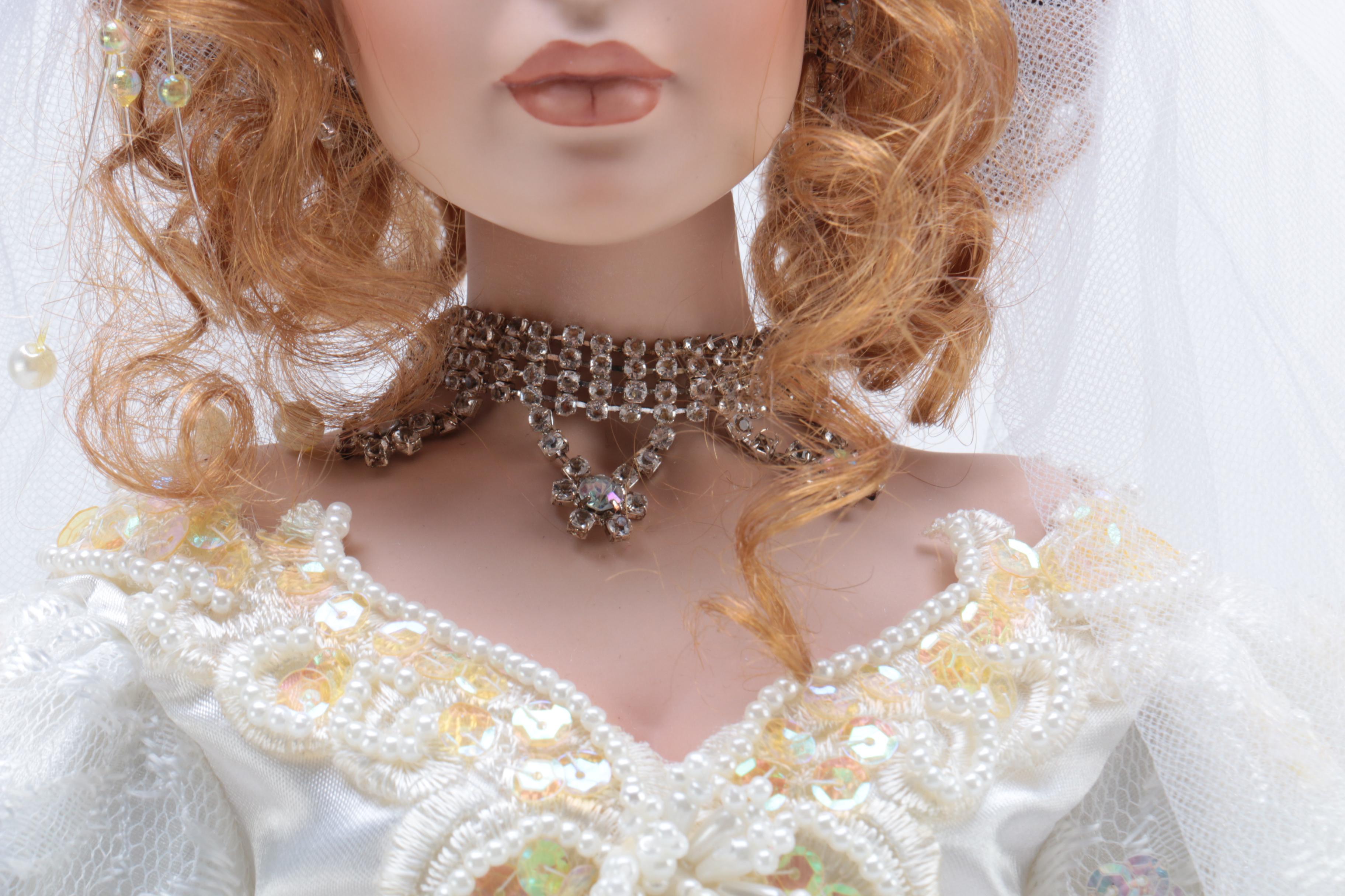 Paradise Galleries Porcelain Doll - "Jessica Bride"