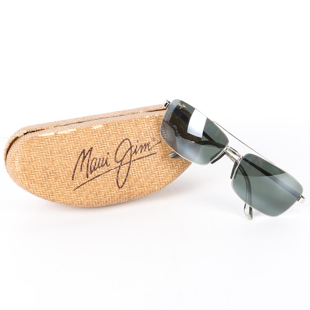 Men's Maui Jim Silver Tone Sunglasses with Case