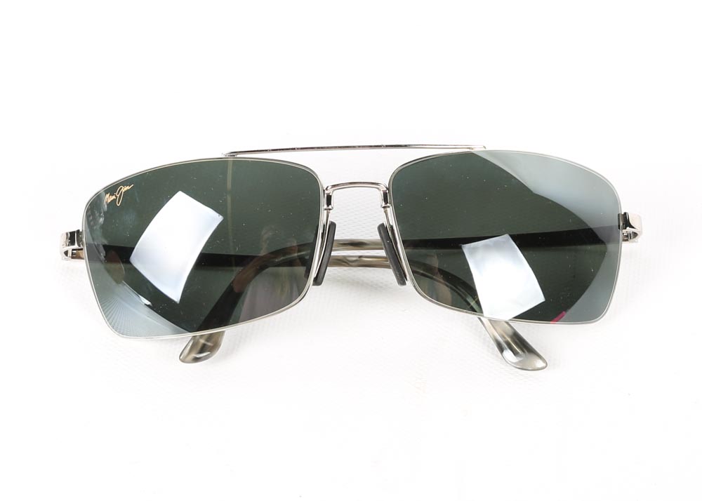 Men's Maui Jim Silver Tone Sunglasses with Case
