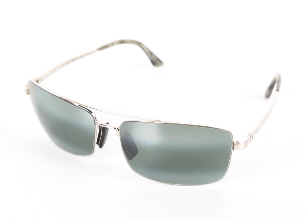 Men's Maui Jim Silver Tone Sunglasses with Case