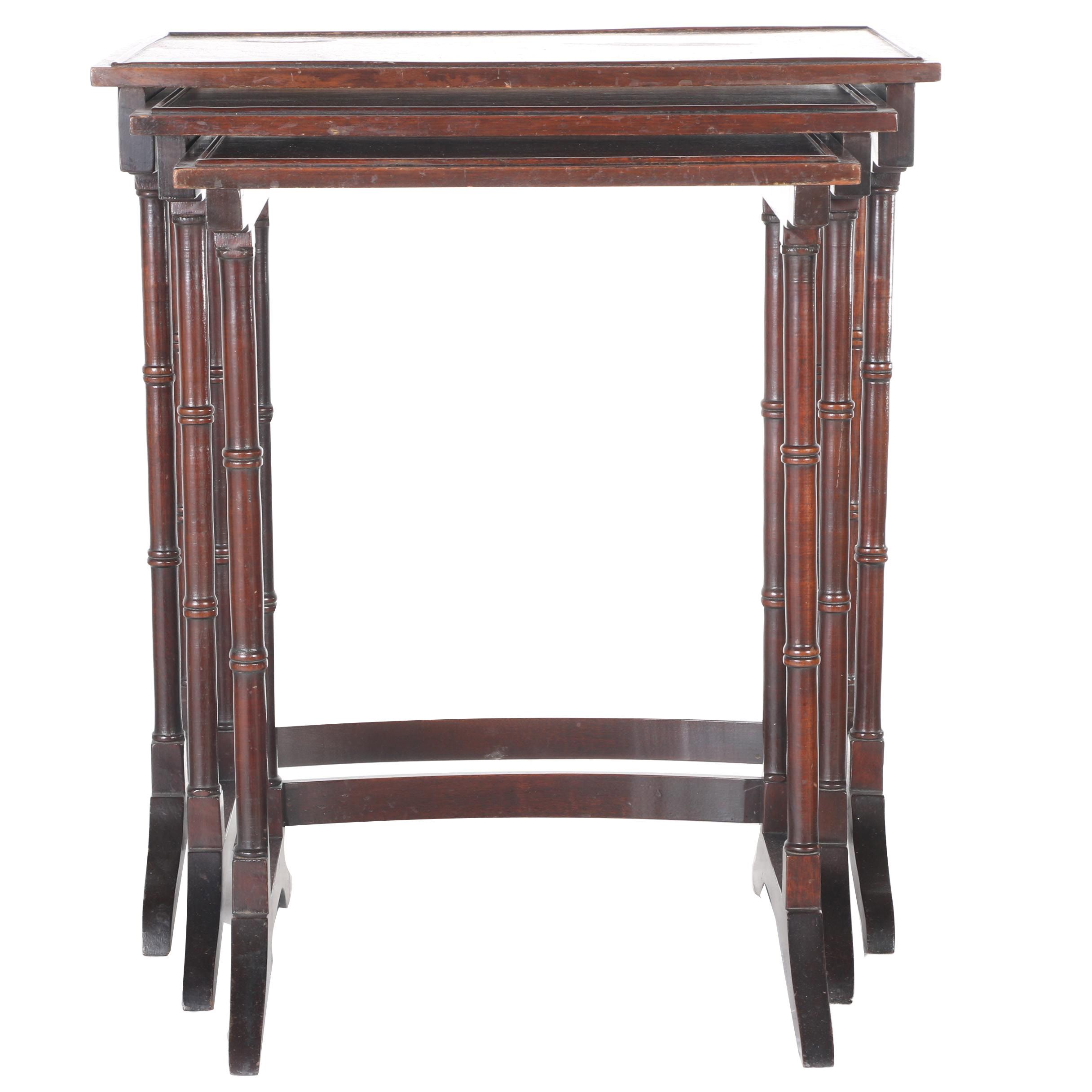 Vintage Regency Style Mahogany Nesting Tables
