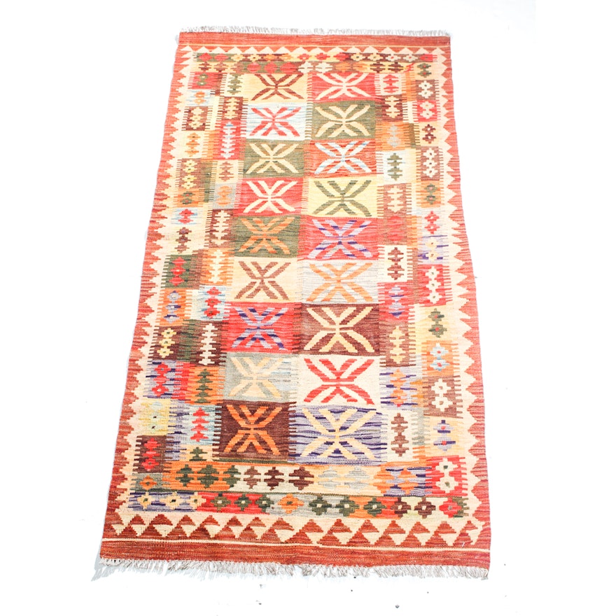 Handwoven Turkish Kilim Carpet Runner