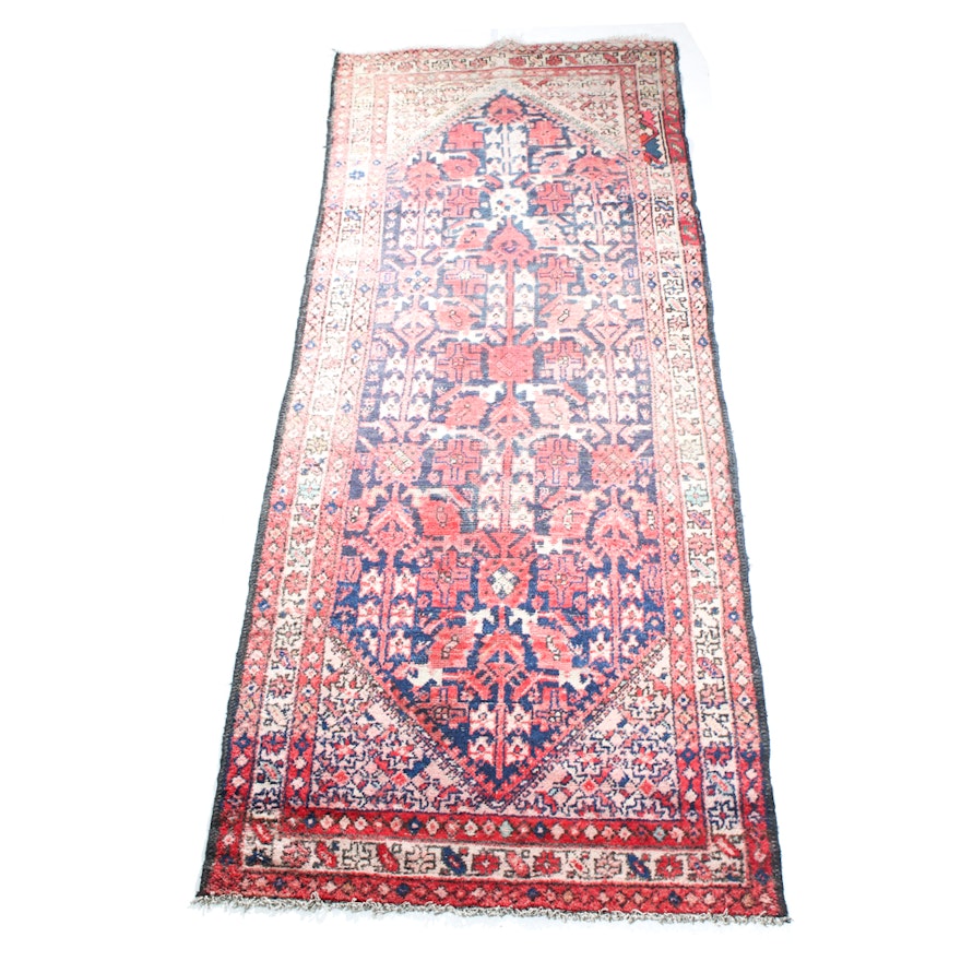 Antique Hand-Knotted Persian Zanjan Carpet Runner