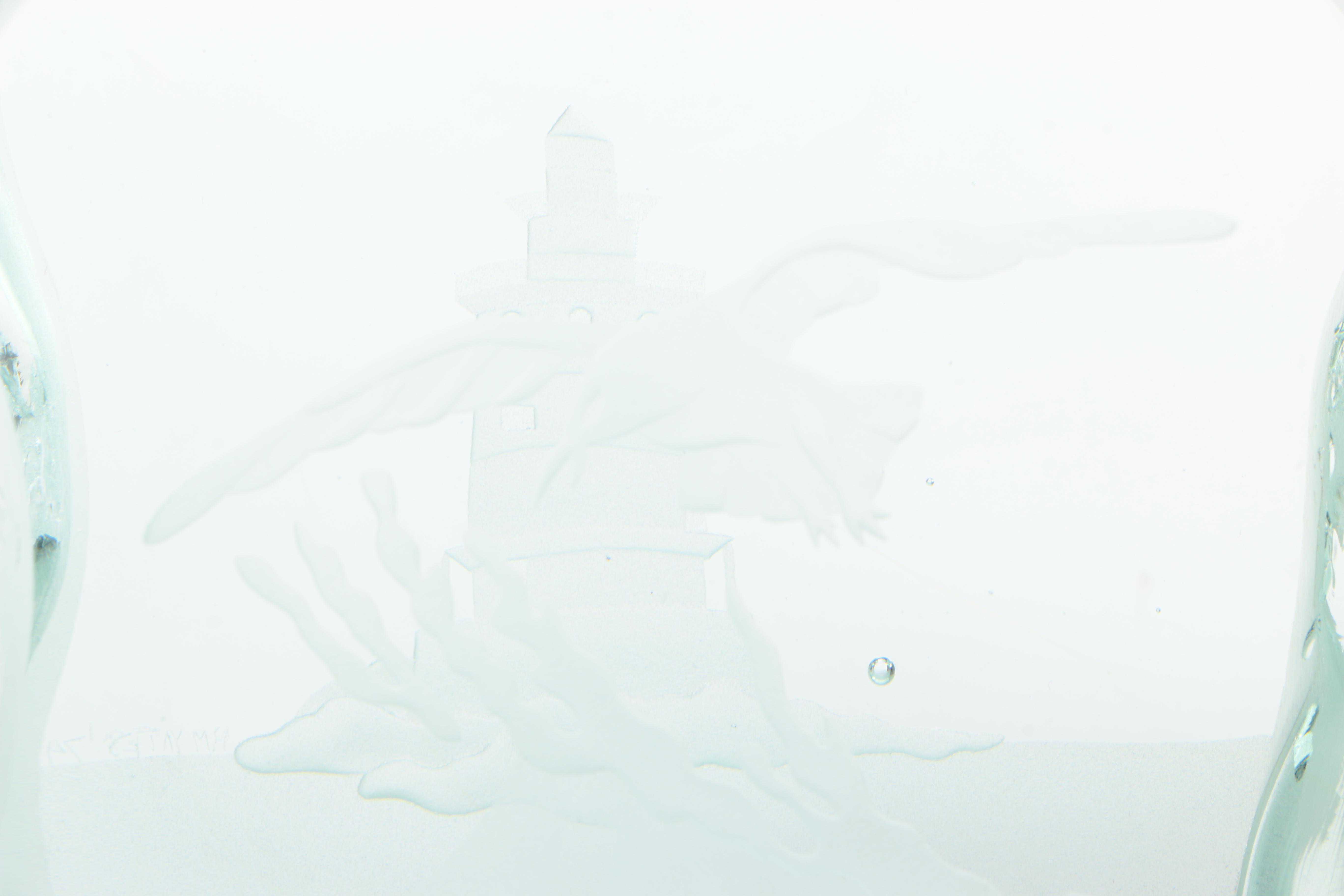 Glass Lighthouse Decor with Display Table