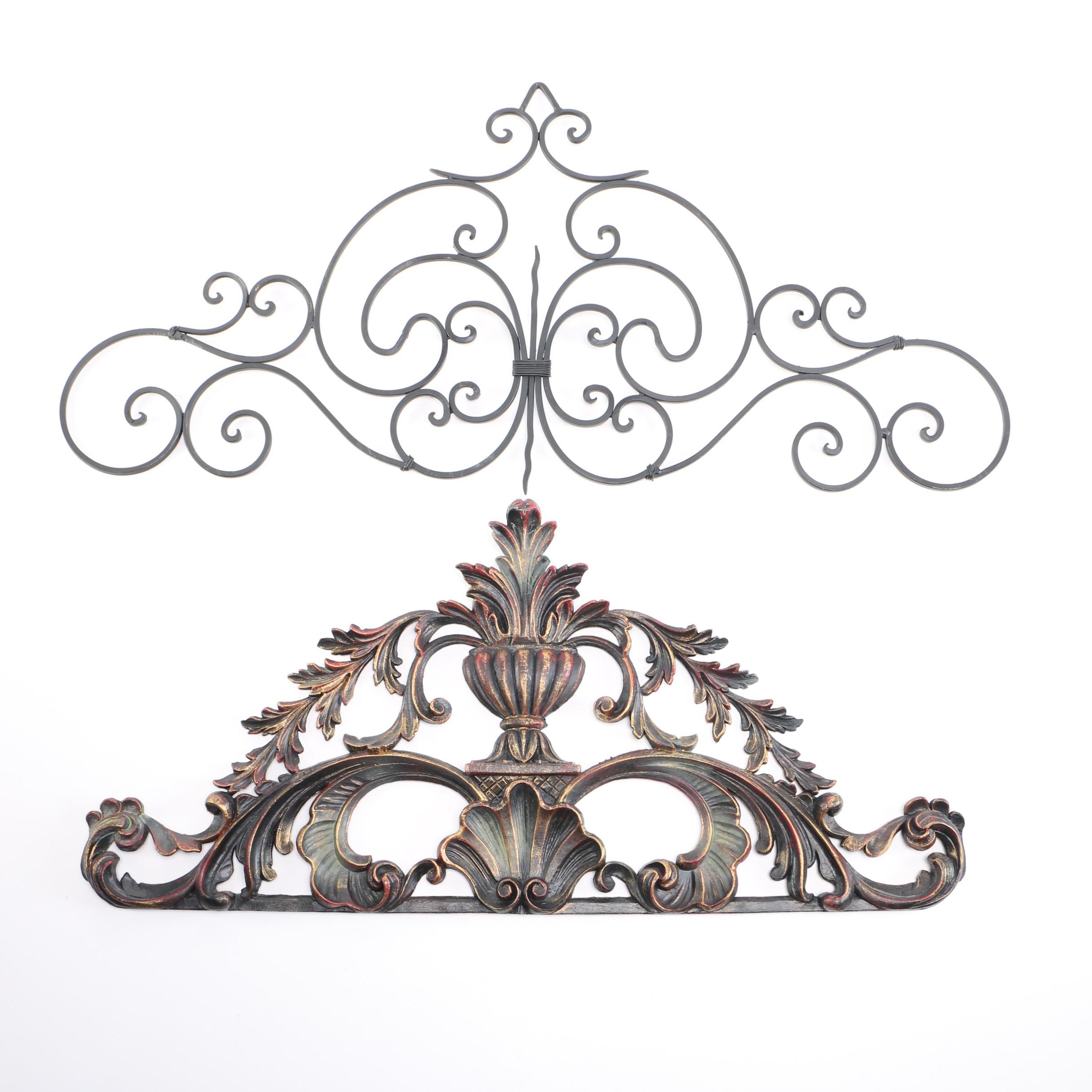 Wrought Iron and Resin Wall Accents