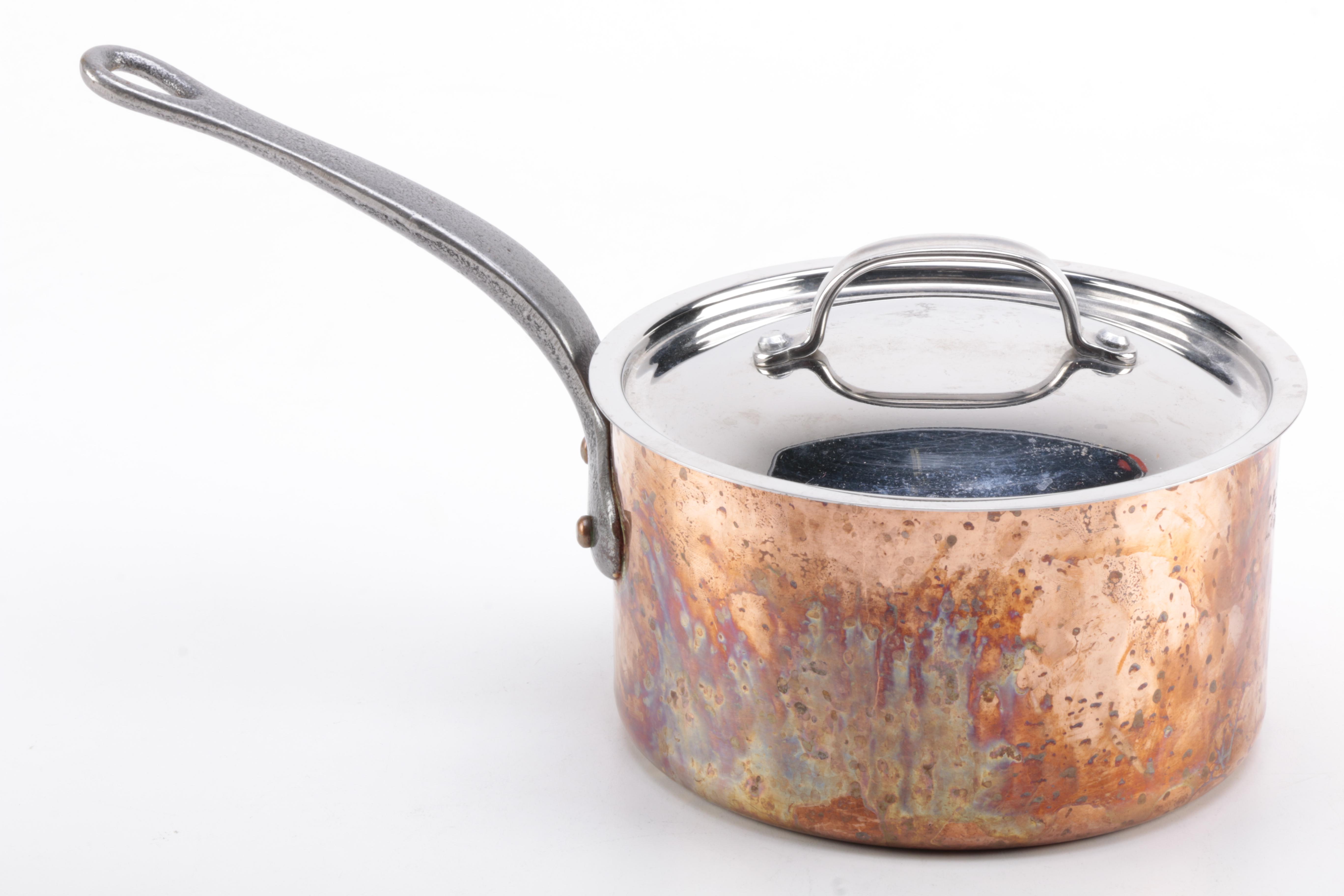 Pair of Copper Pots Including Mauviel