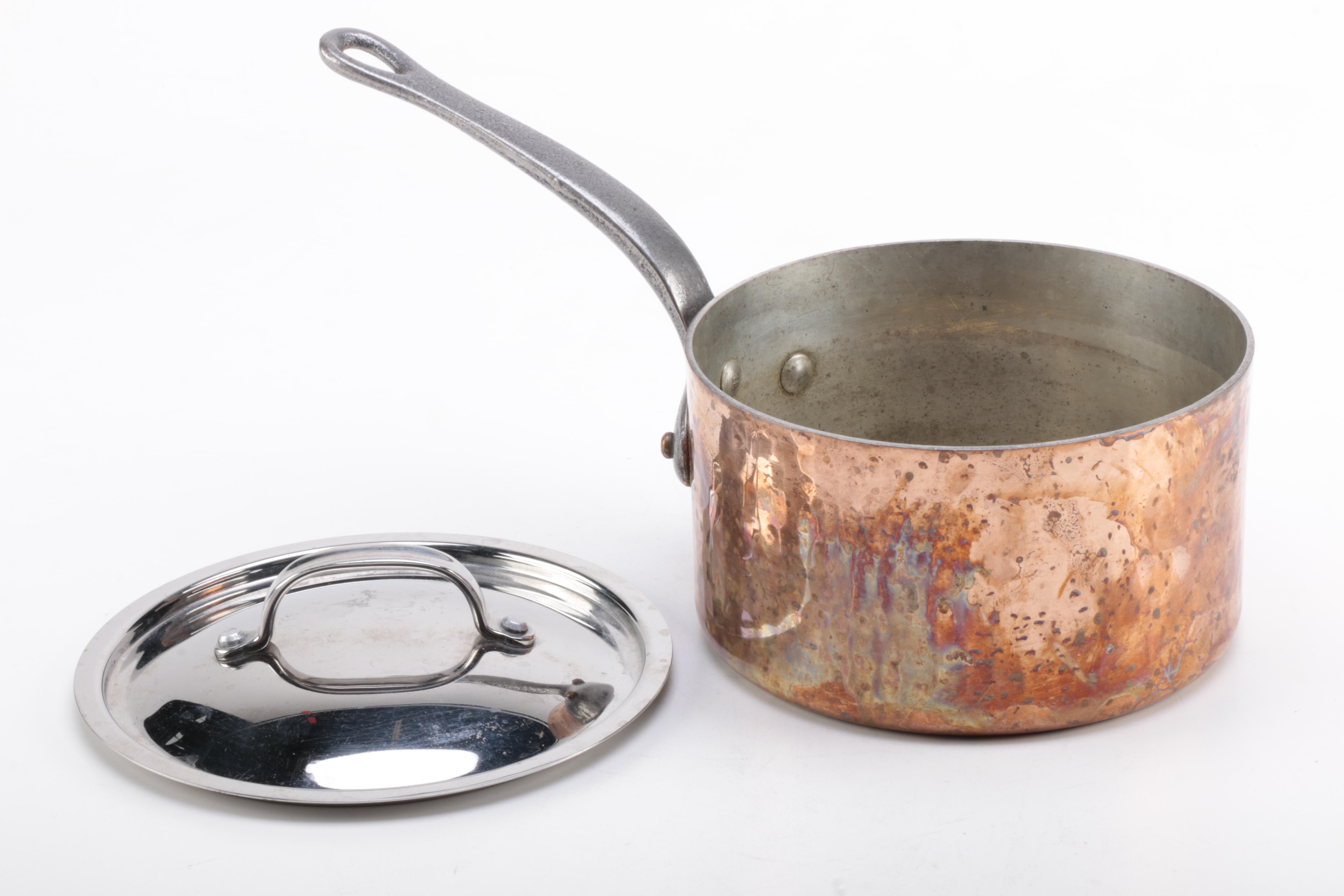 Pair of Copper Pots Including Mauviel