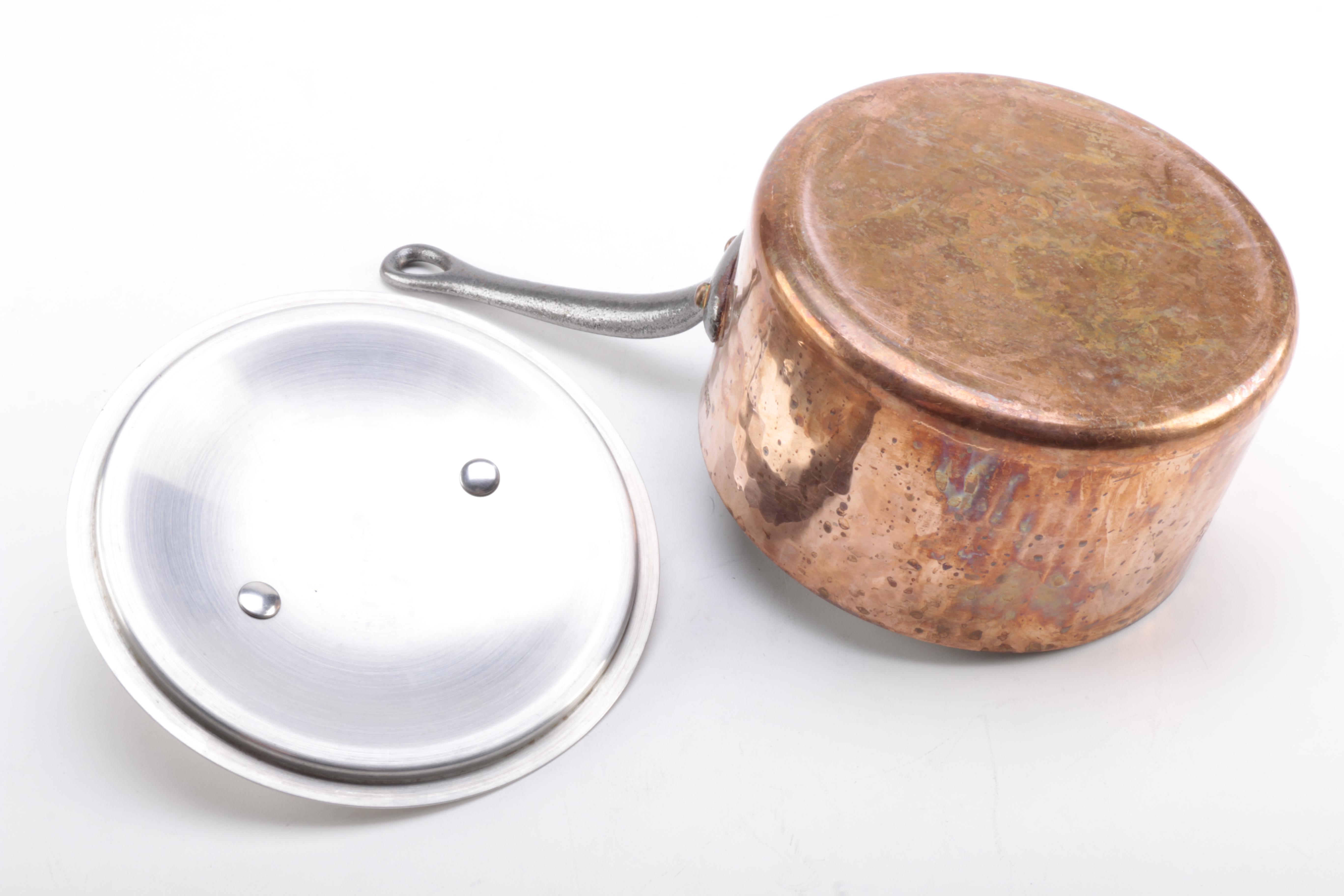 Pair of Copper Pots Including Mauviel