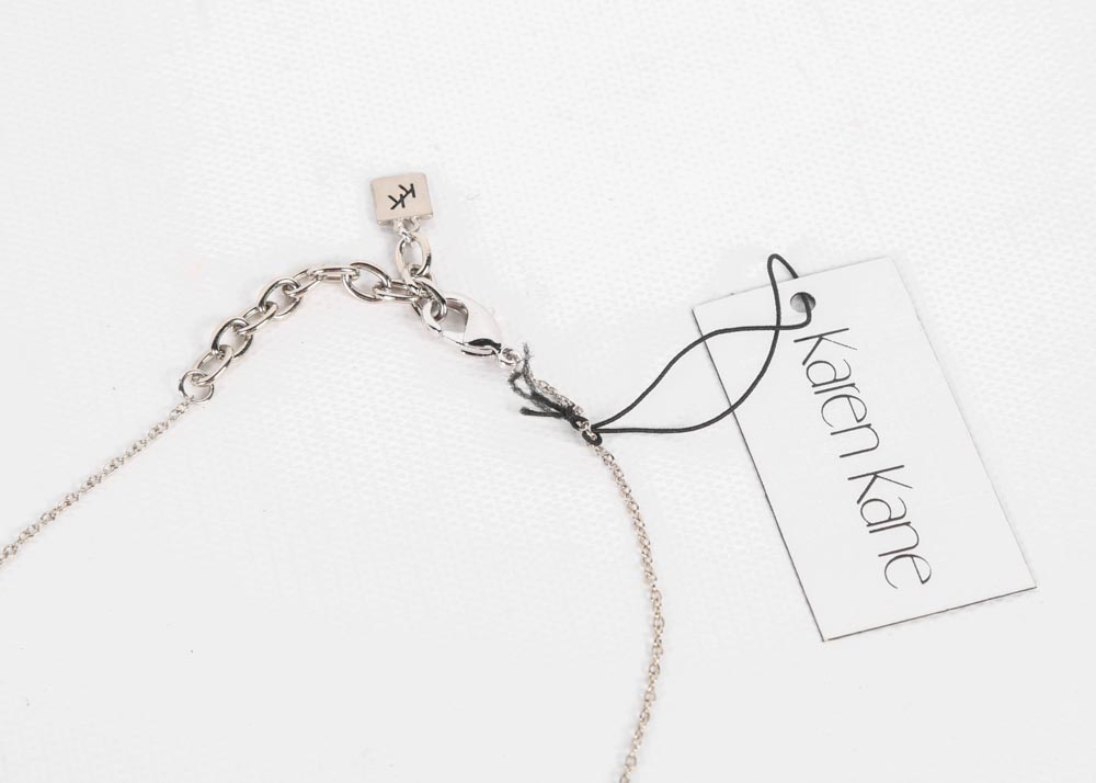 Karen Kane Silver Tone Choker and Earrings