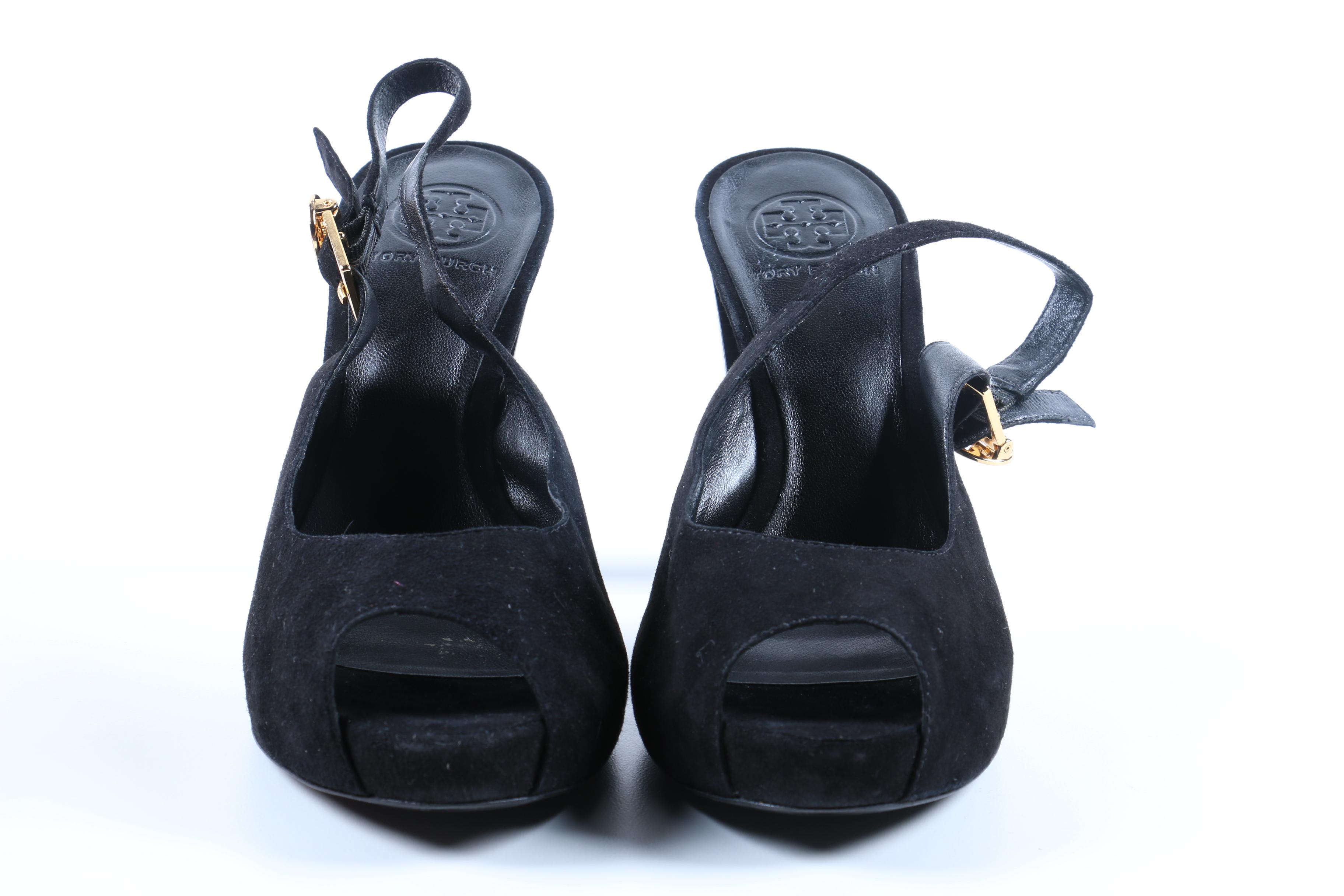Tory Burch Black Suede Heels