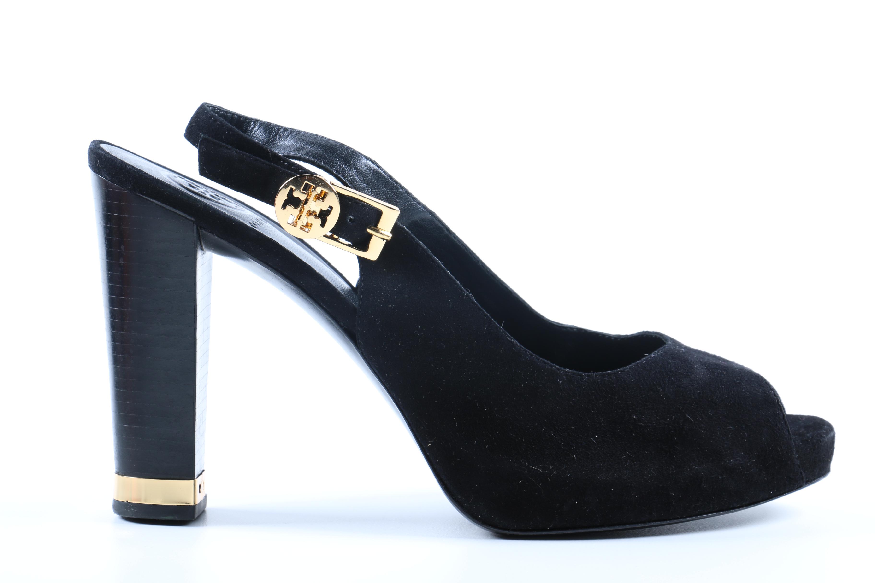 Tory Burch Black Suede Heels