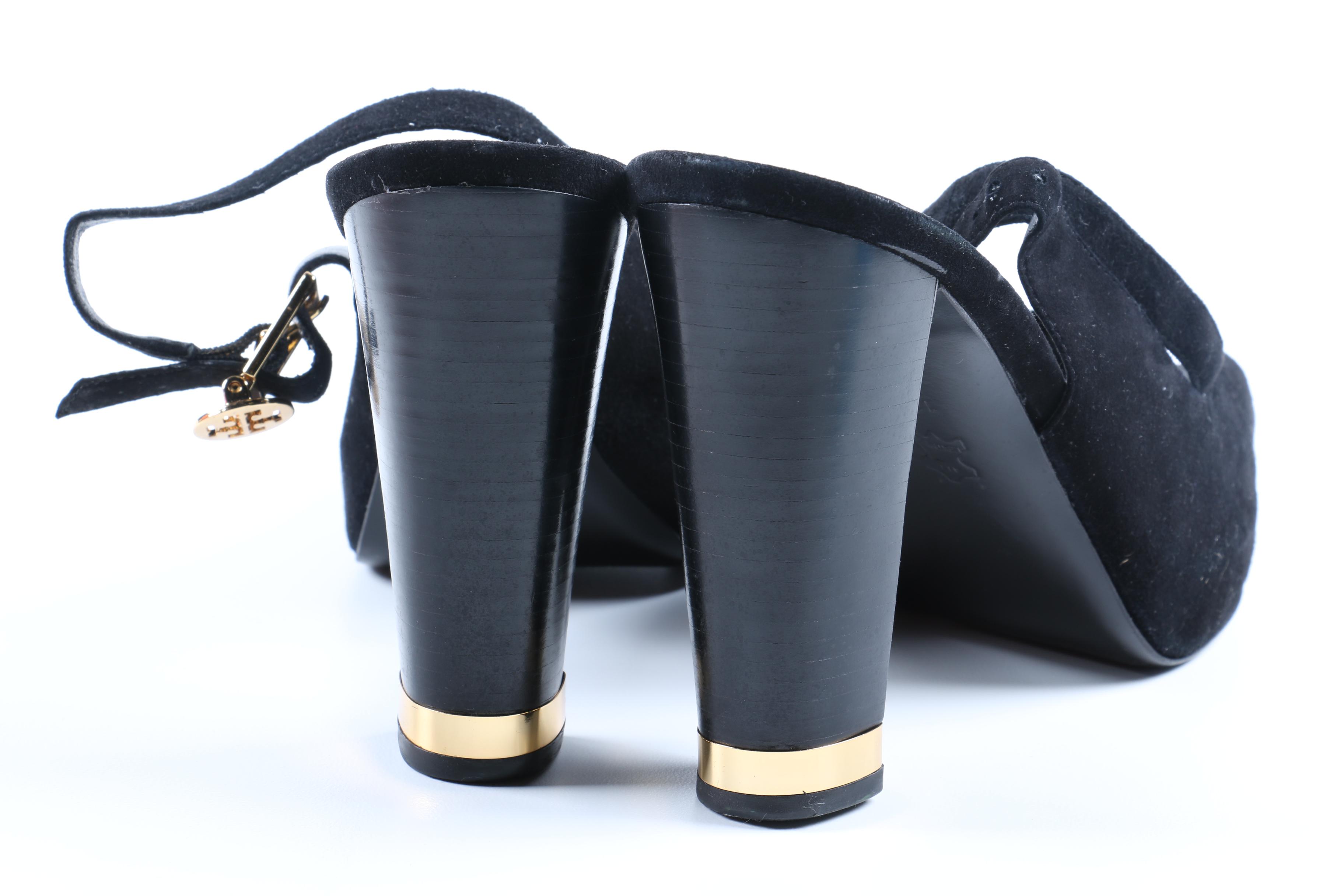 Tory Burch Black Suede Heels