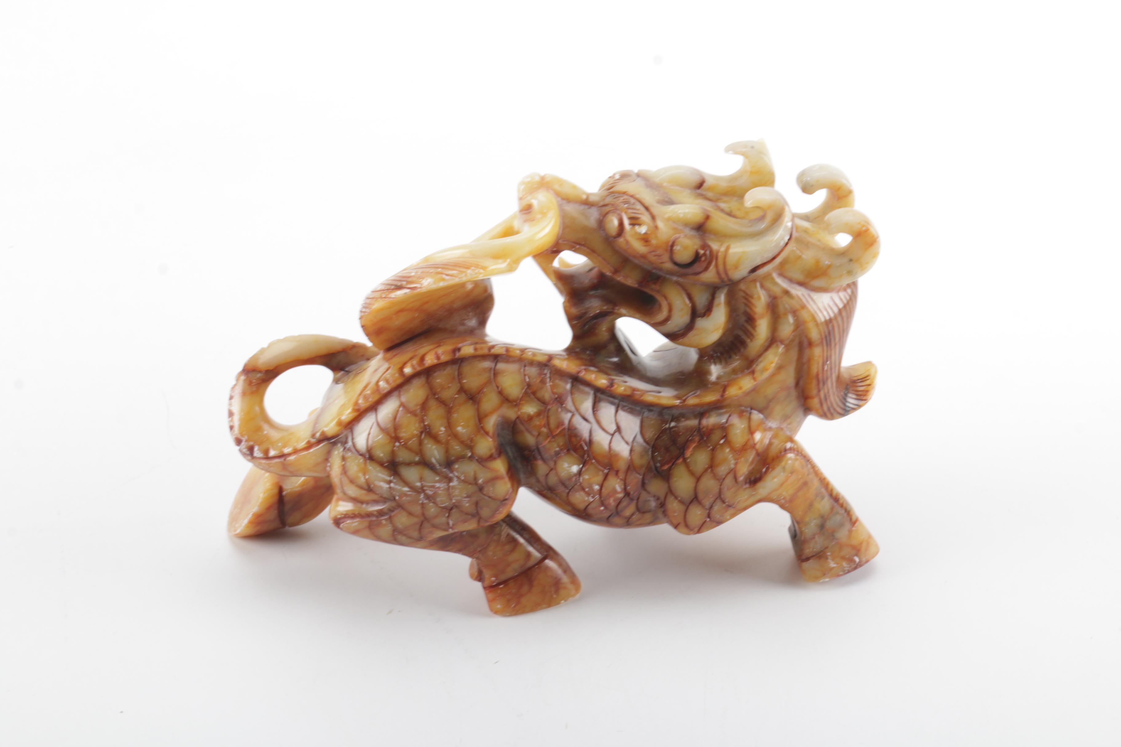 Soapstone Dragon Figurine