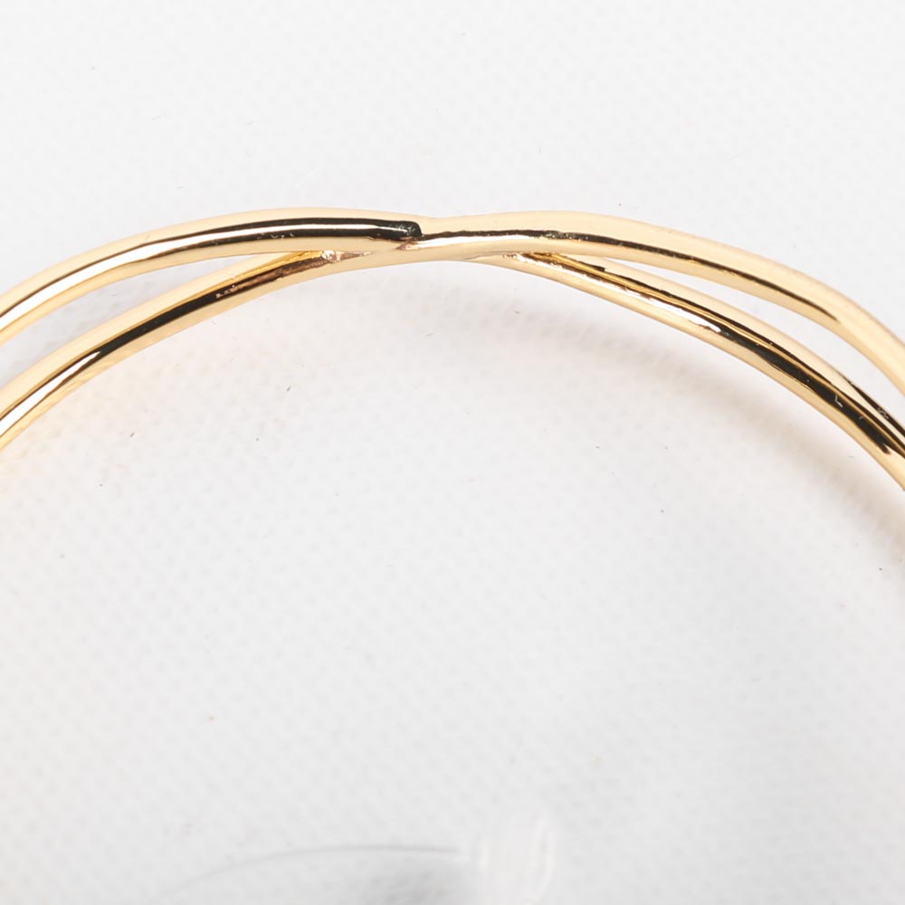 Alexis Bittar Gold Tone Liquid Coil Faux Pearl Bangle