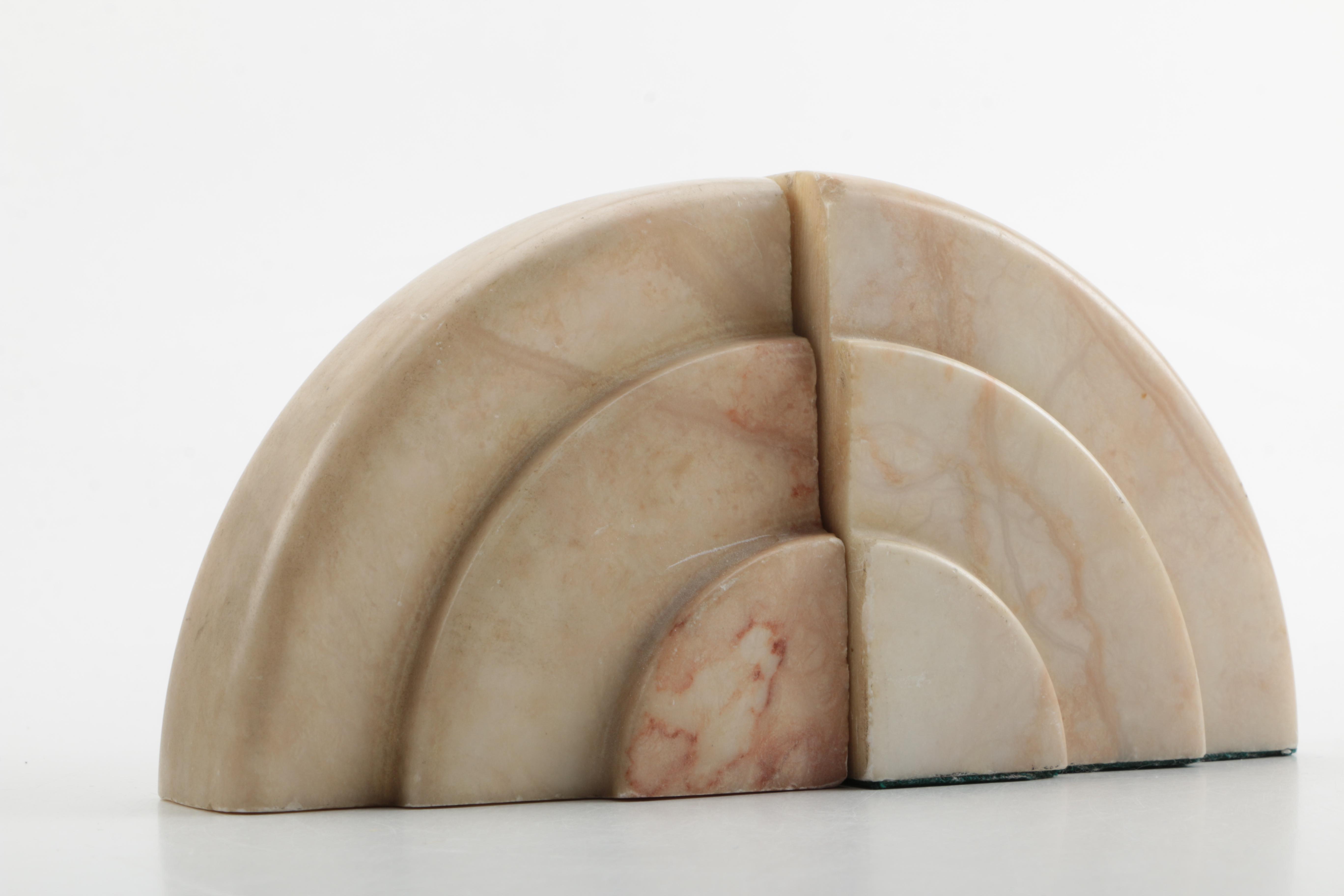 Art Deco Style Alabaster Bookends