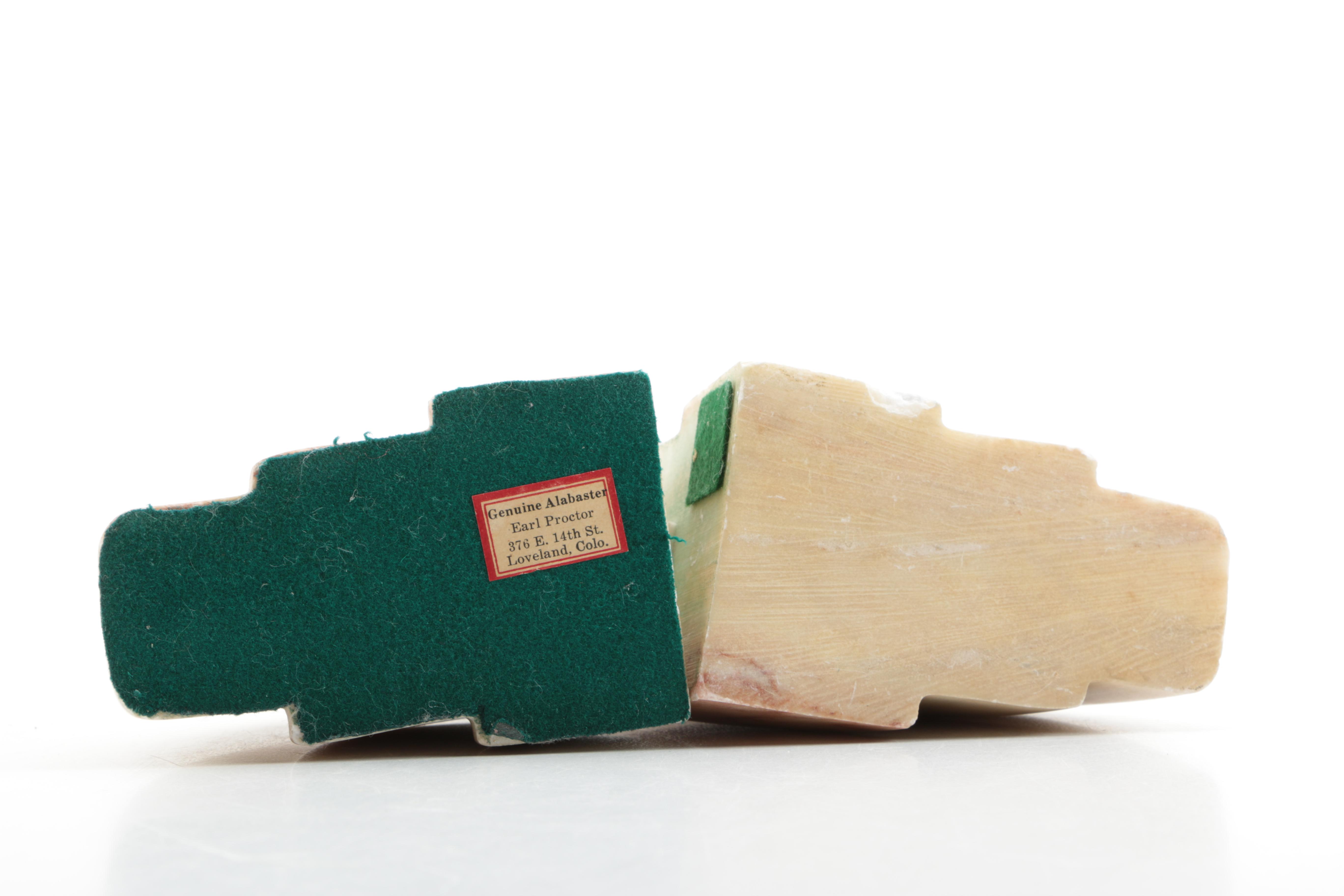 Art Deco Style Alabaster Bookends