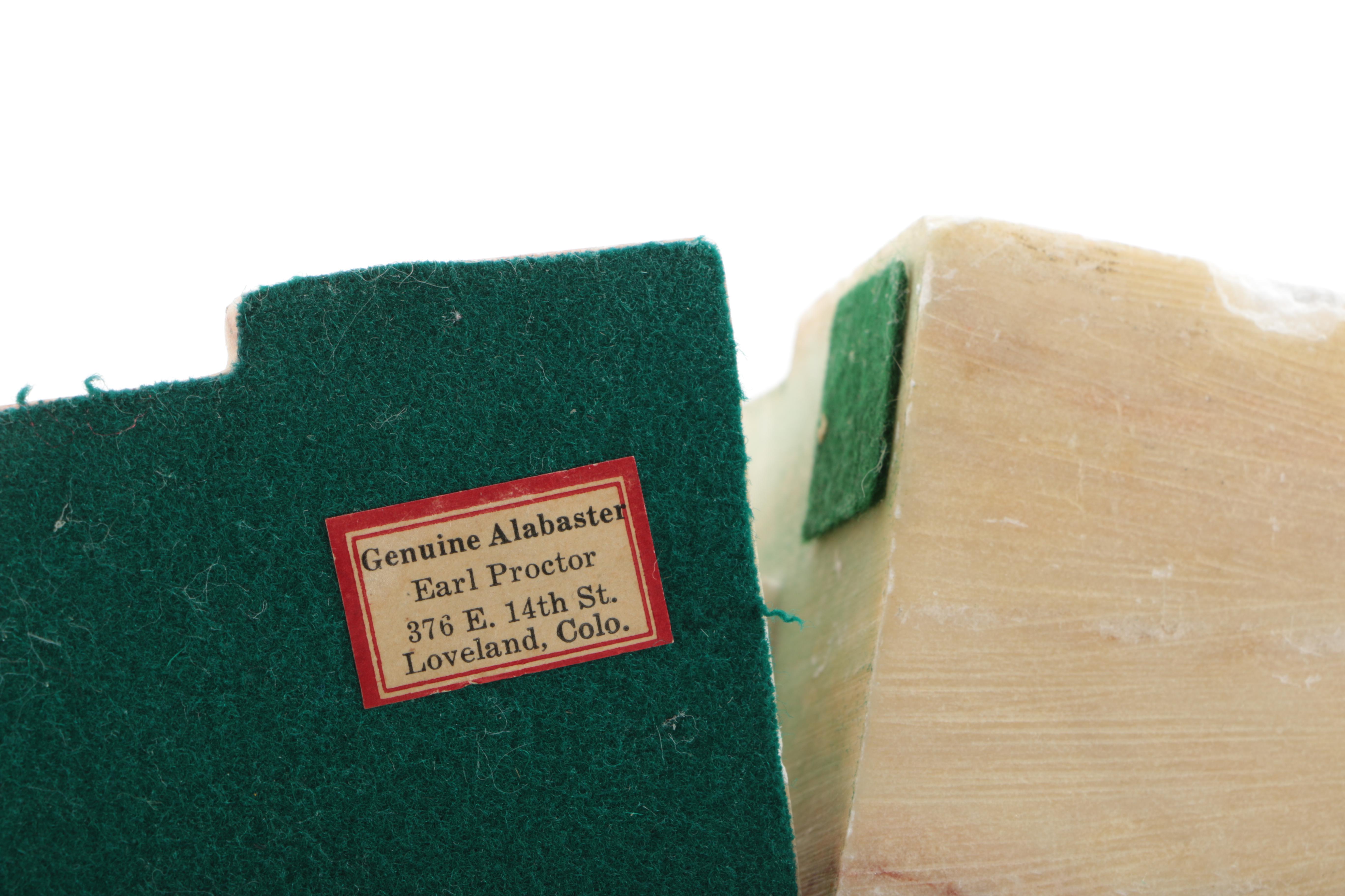 Art Deco Style Alabaster Bookends