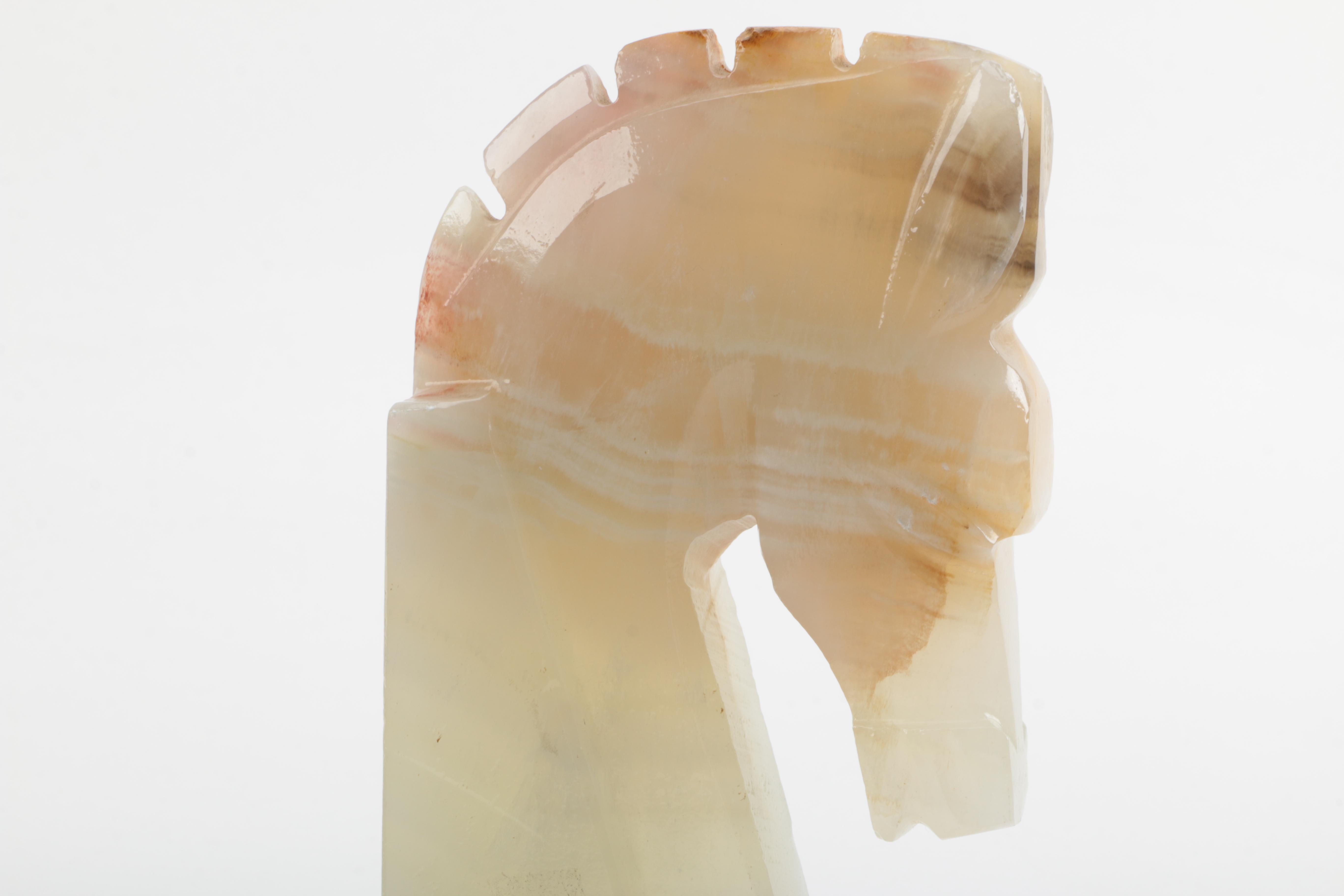 Agate Knight Chess Piece Figurine