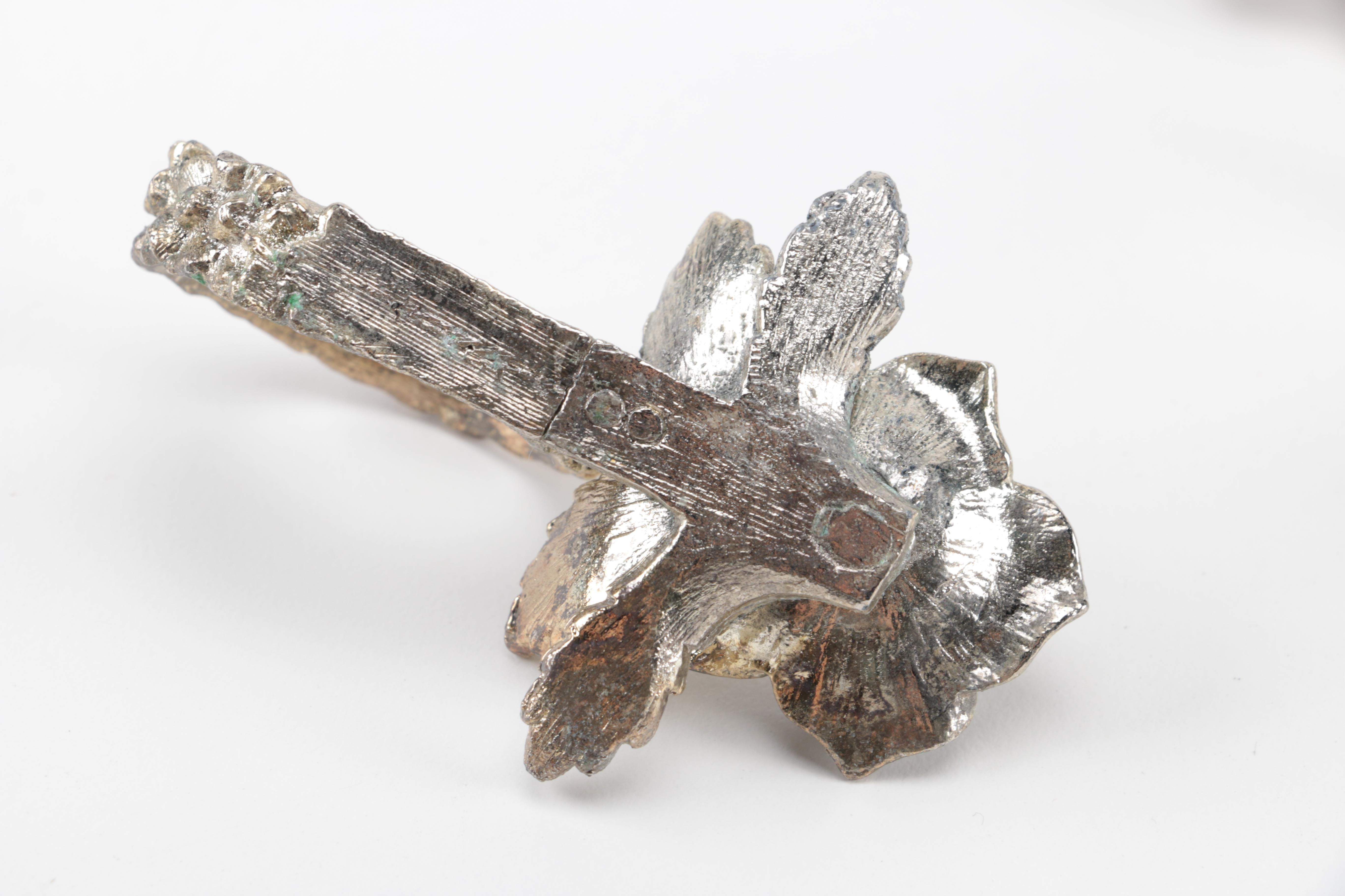 Set of Metal Floral Decorated Napkin Rings