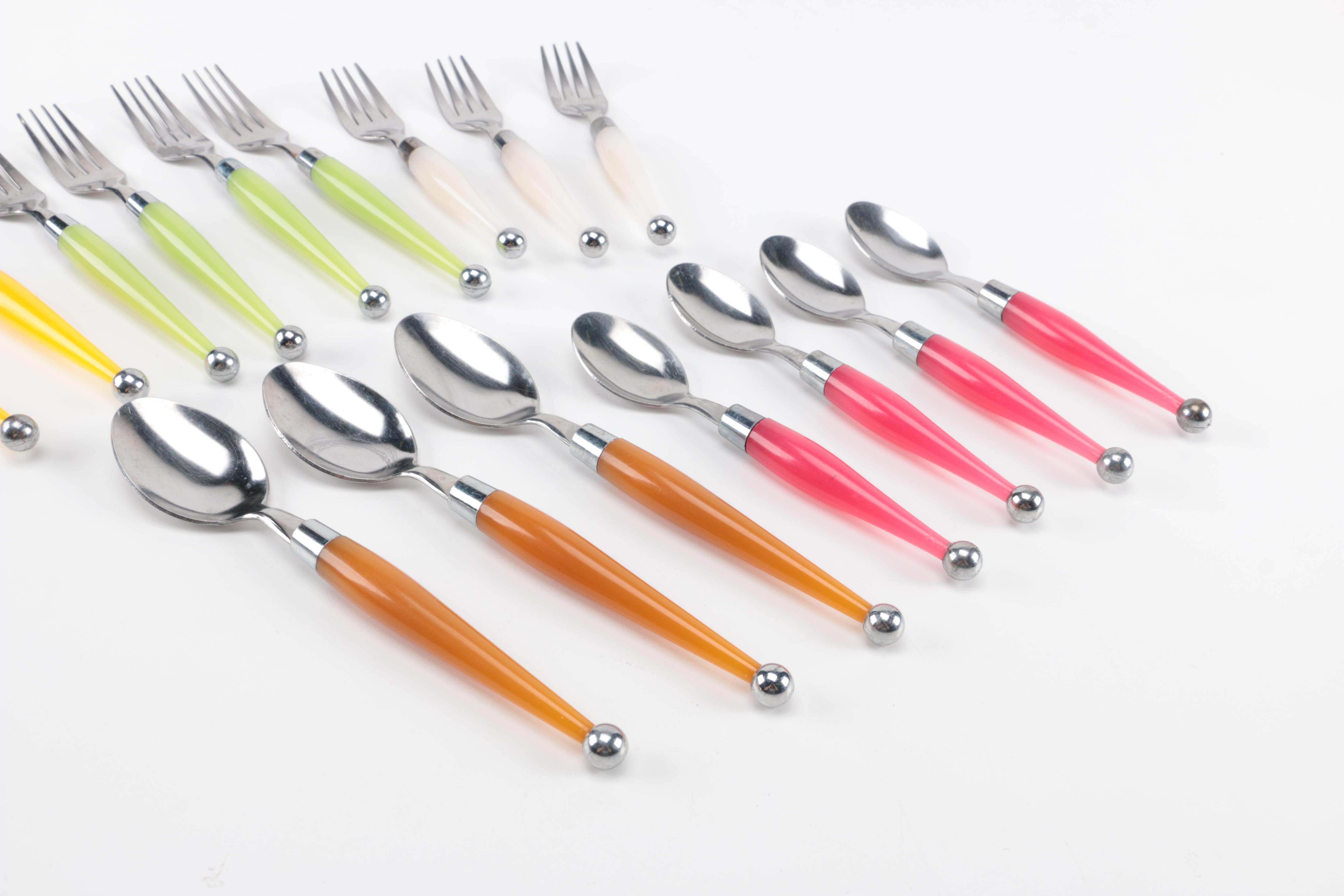 Multi-Colored Stainless Steel Flatware Service