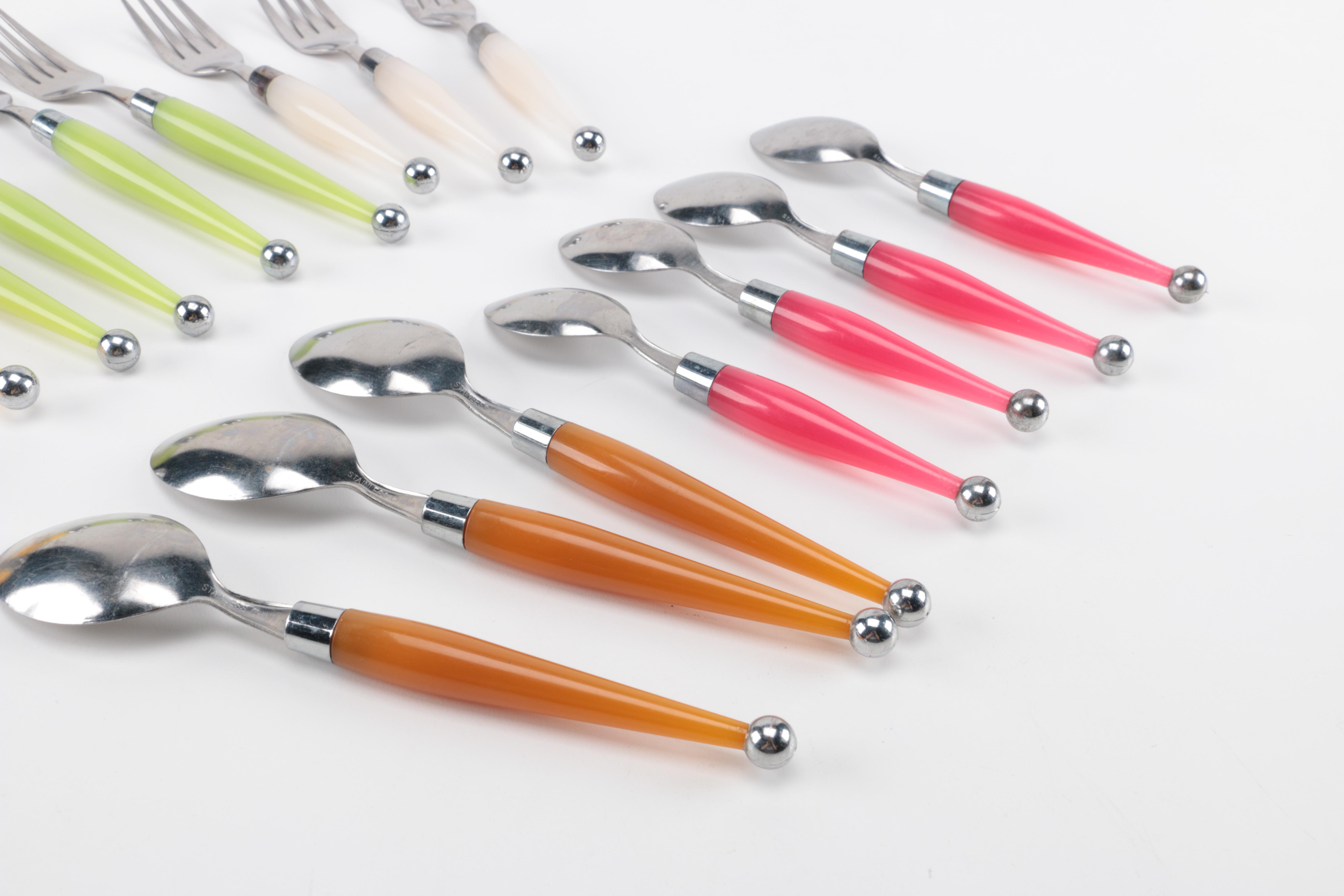 Multi-Colored Stainless Steel Flatware Service
