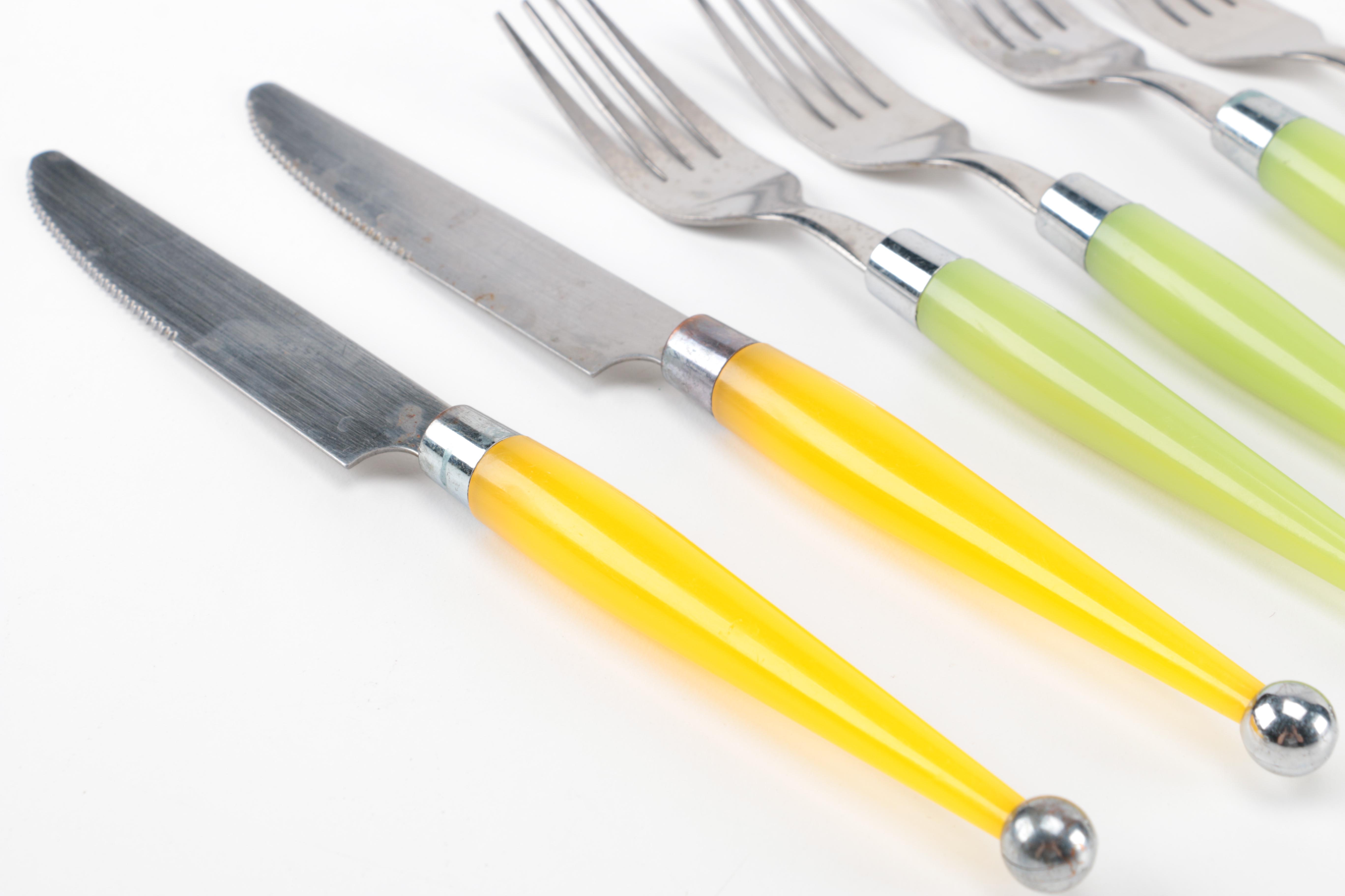Multi-Colored Stainless Steel Flatware Service