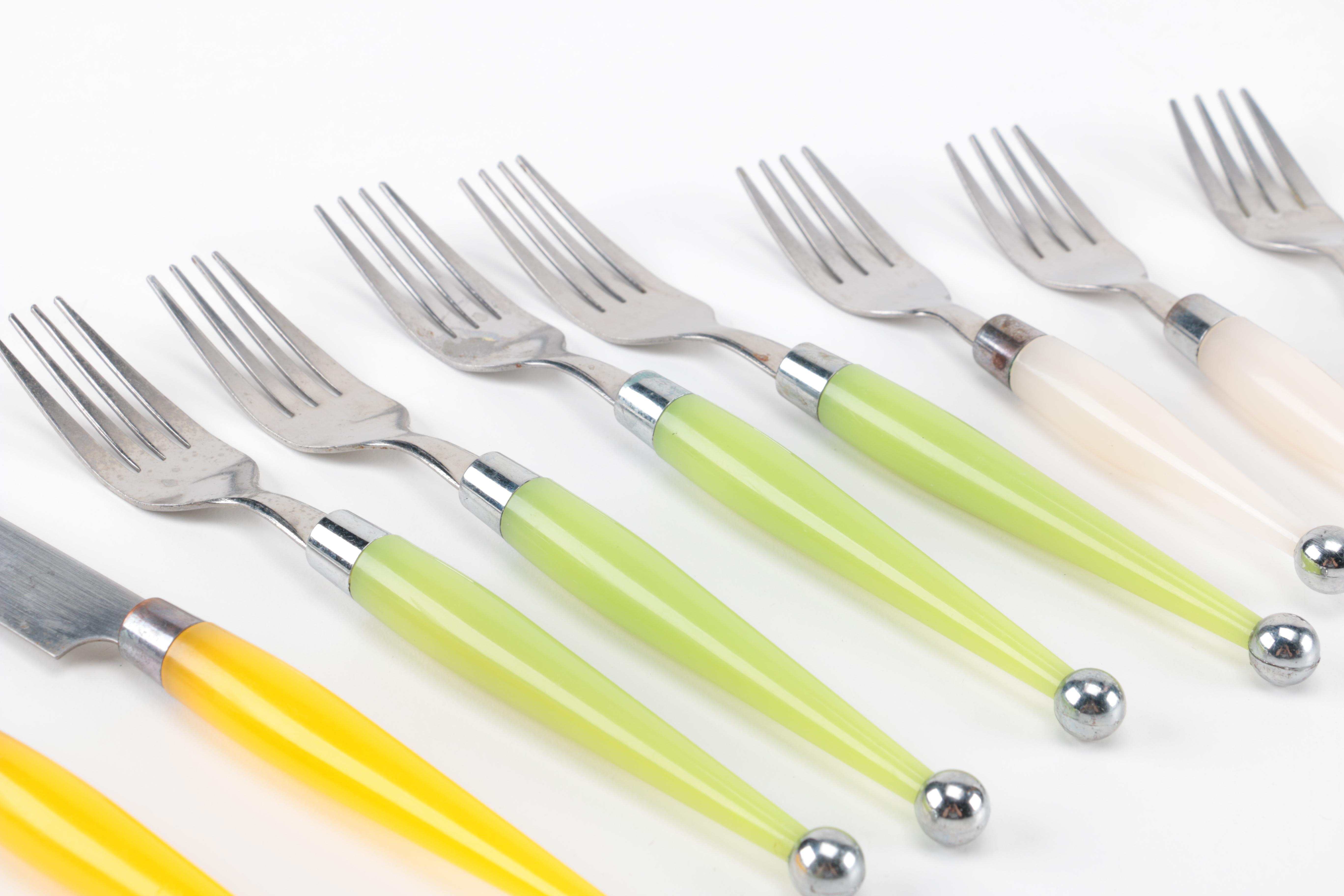 Multi-Colored Stainless Steel Flatware Service