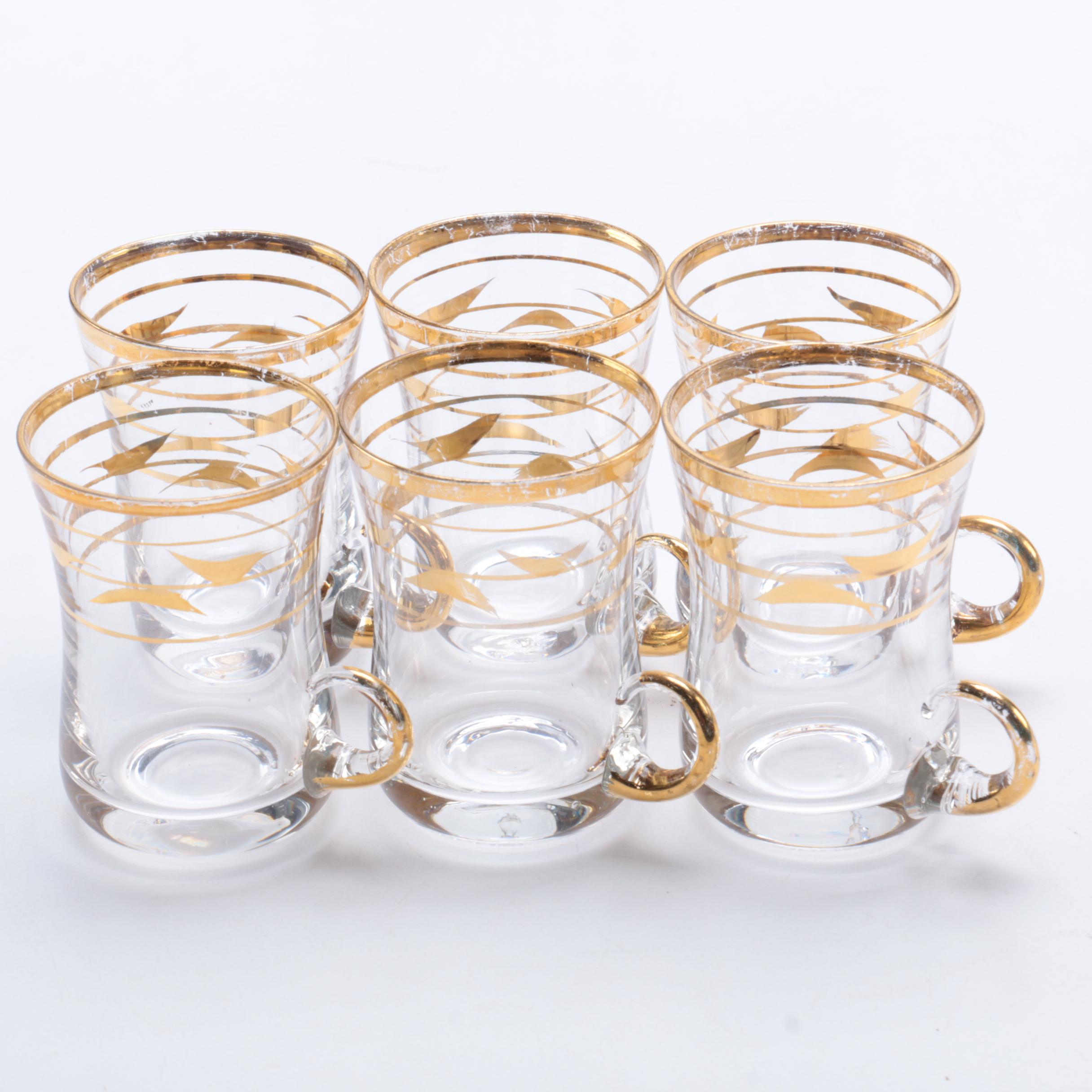 Vintage Glass Decanter With Glasses