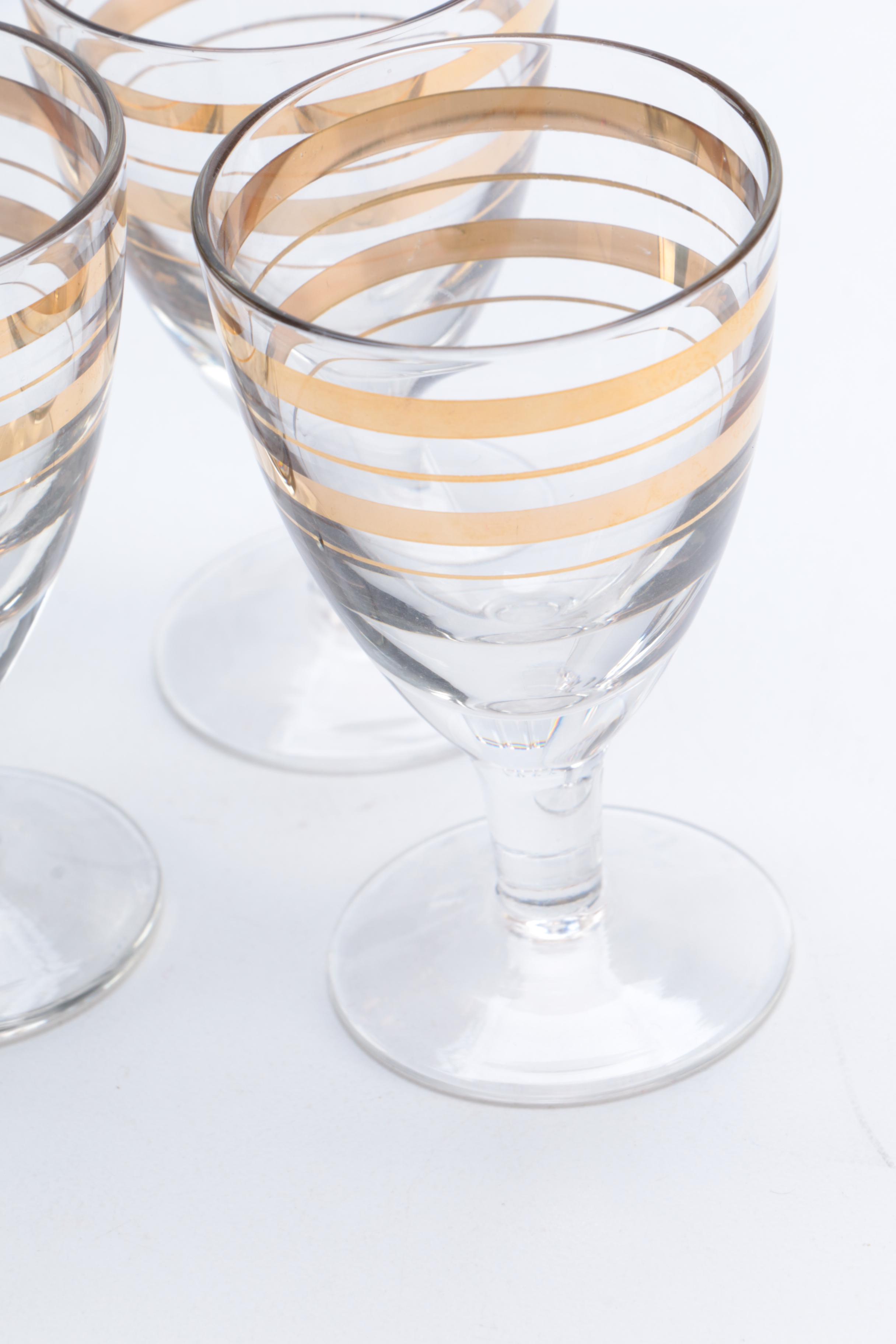 Vintage Glass Decanter With Glasses