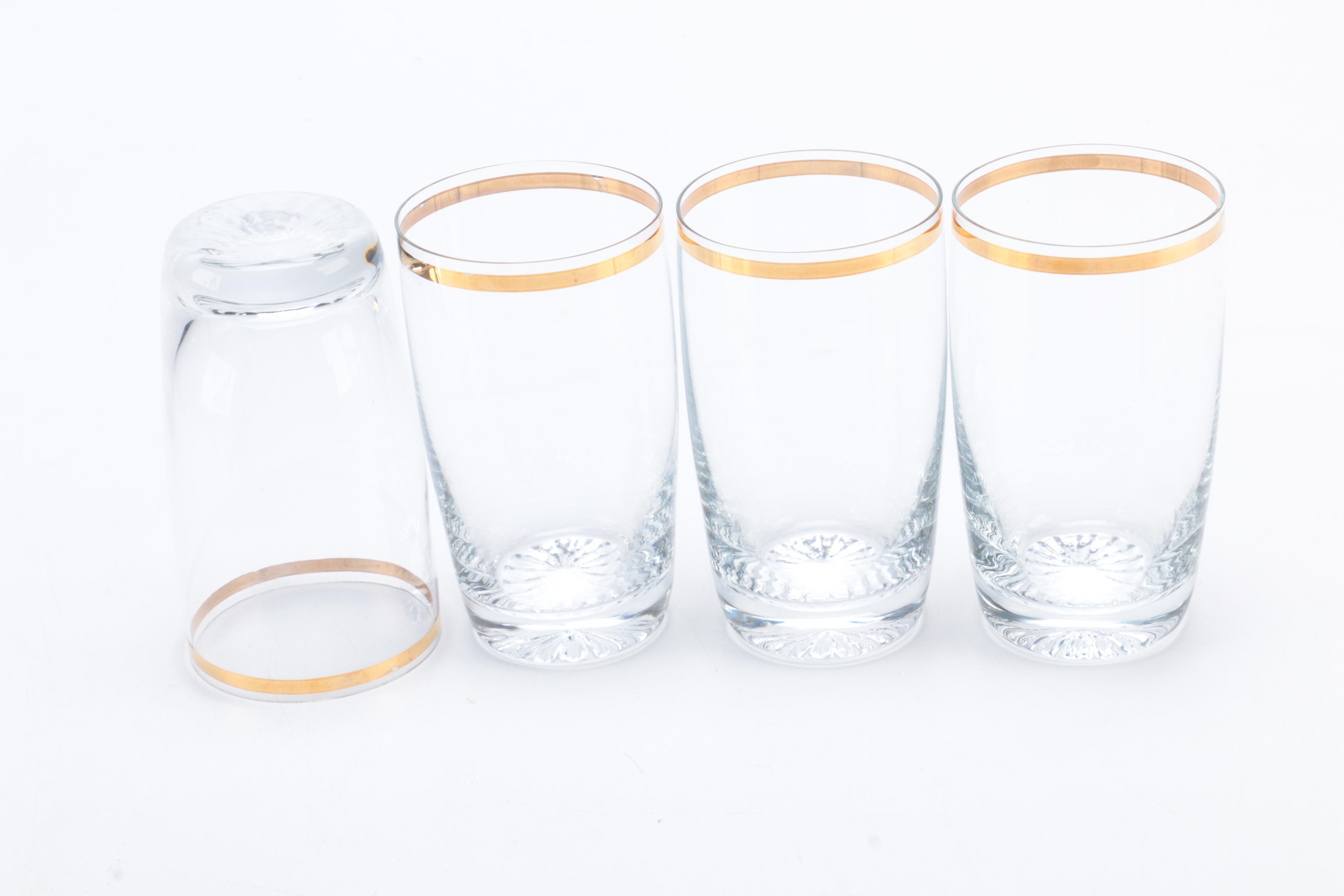 Vintage Glass Decanter With Glasses